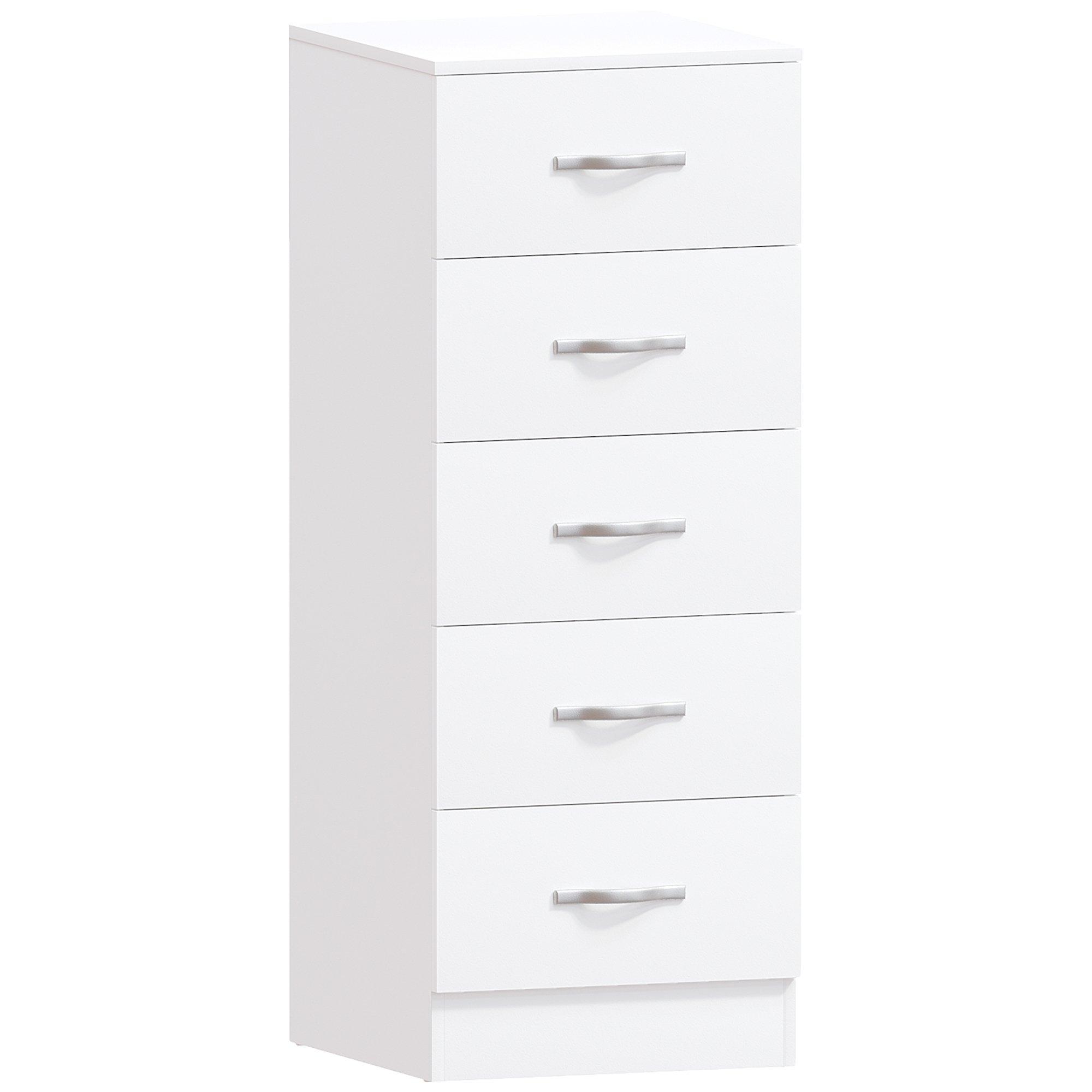 White - Lassic - Vida Designs Riano 5 Drawer Narrow Chest - 8