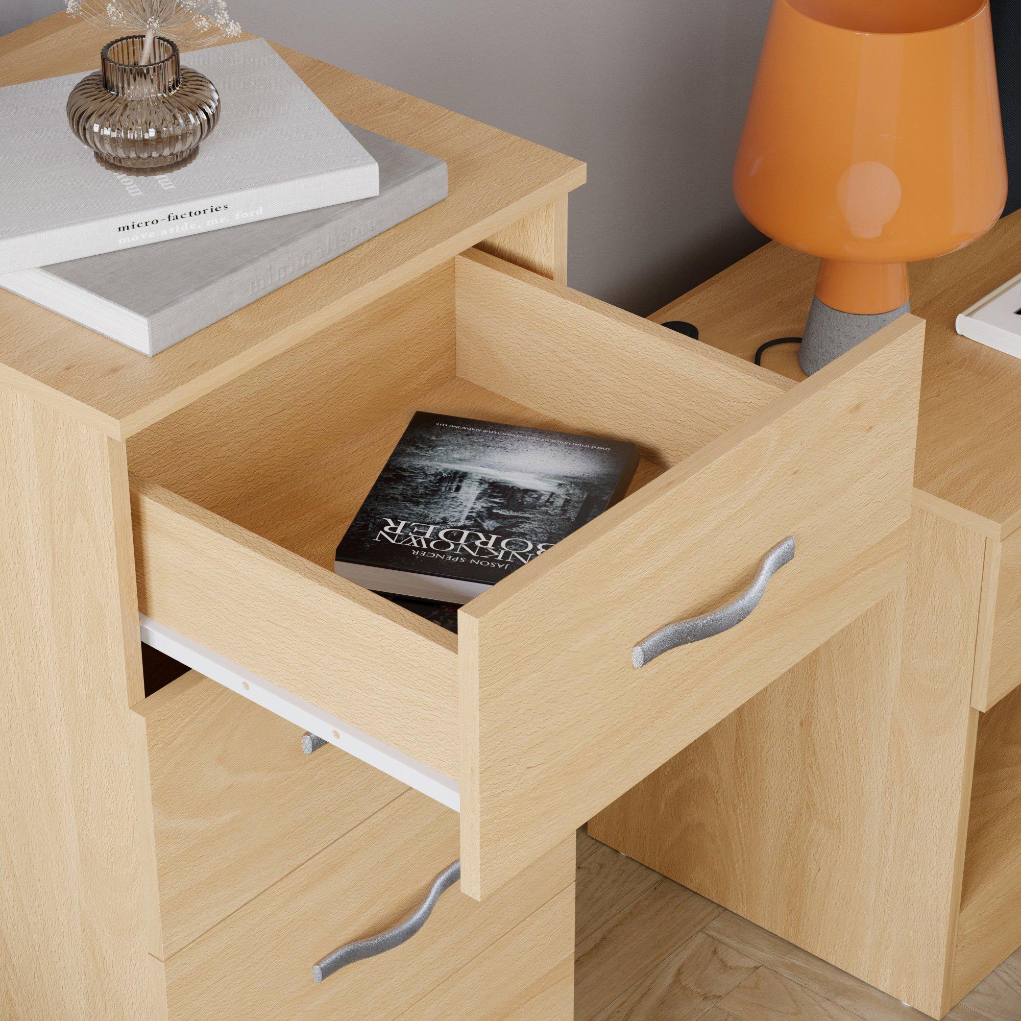 Pine - Lassic - Vida Designs Riano 5 Drawer Narrow Chest - 6