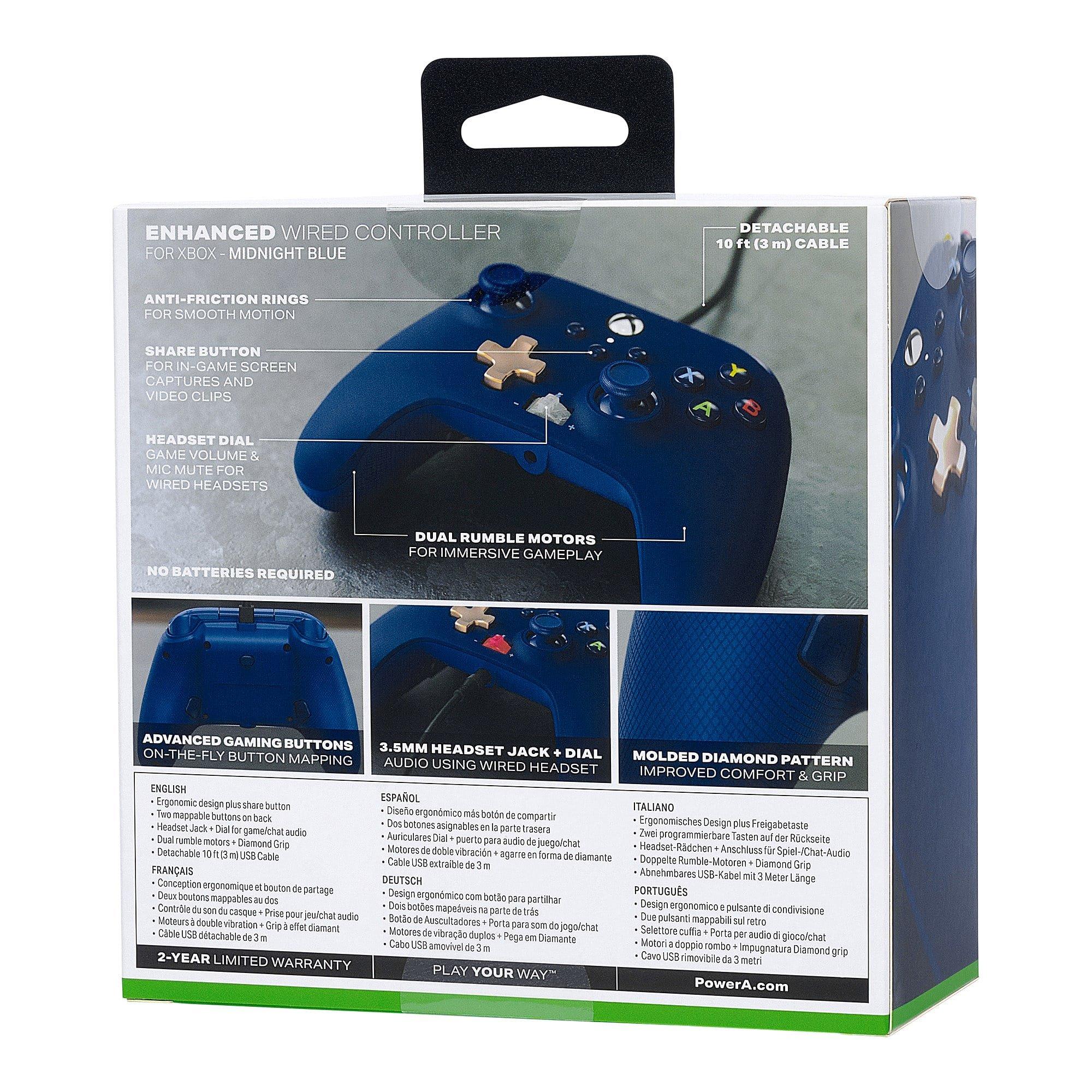 Mitternachtsblau - PowerA - Enhanced Wired Xbox Controller - Midnight Blue - 4
