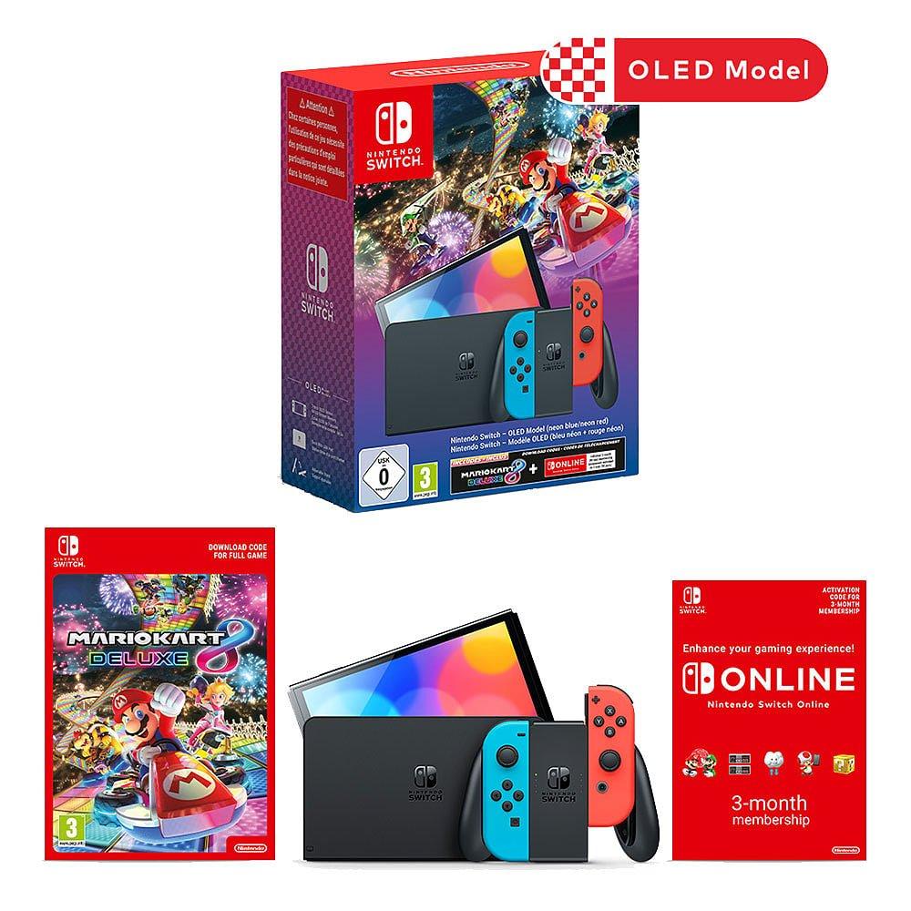 Merchandise - Nintendo - Switch OLED - Neon + Mario Kart + 3M NSO - 1