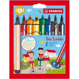 Stabilo Triangular Fibre-Tip Pen - Pack of 8