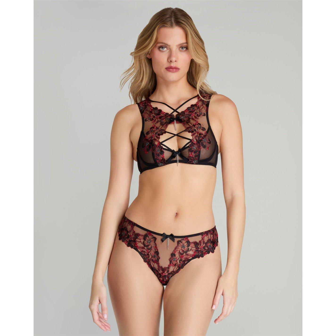 Black/Red - Agent Provocateur - AMOURA High Apex Underwired Bra - 2