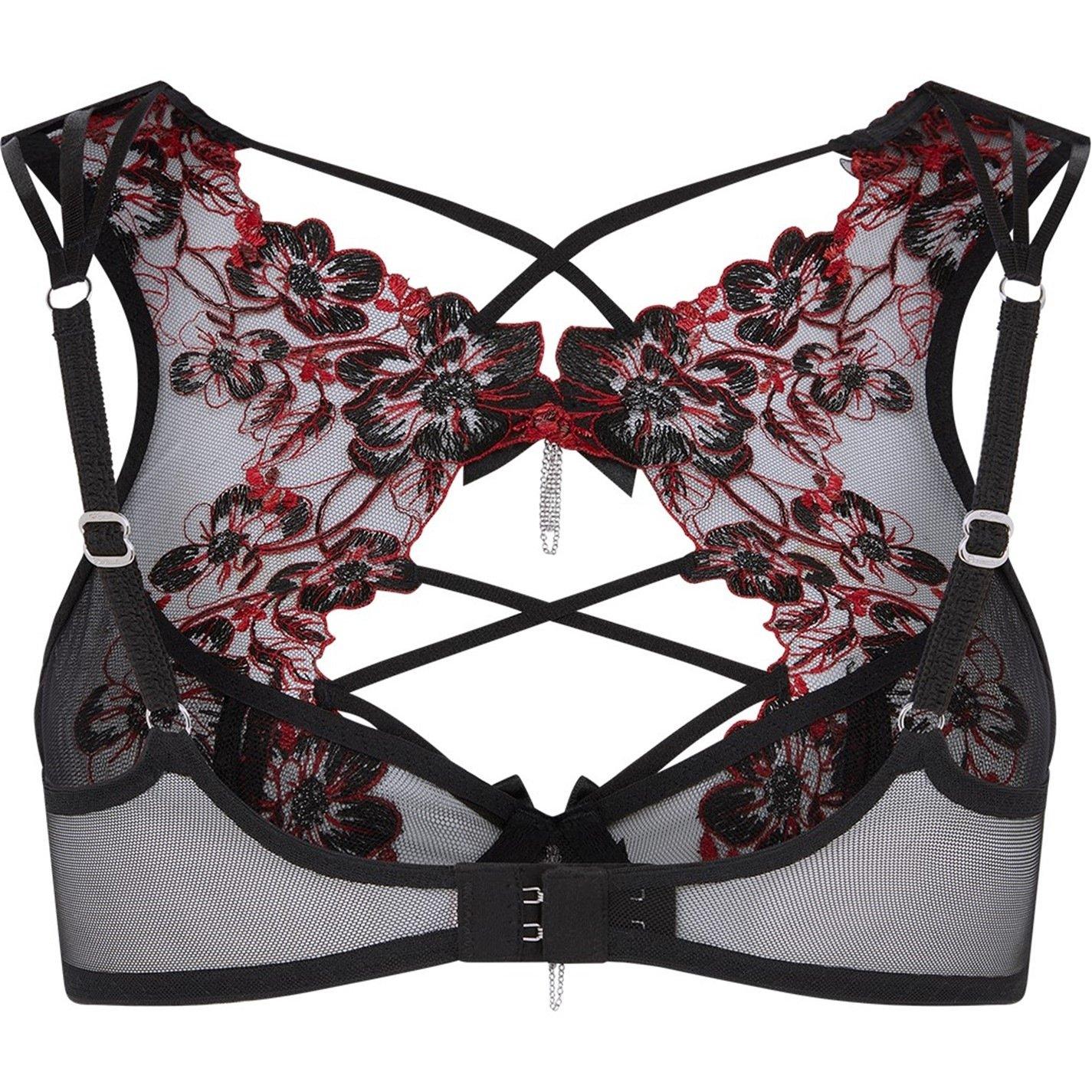 Black/Red - Agent Provocateur - AMOURA High Apex Underwired Bra - 5