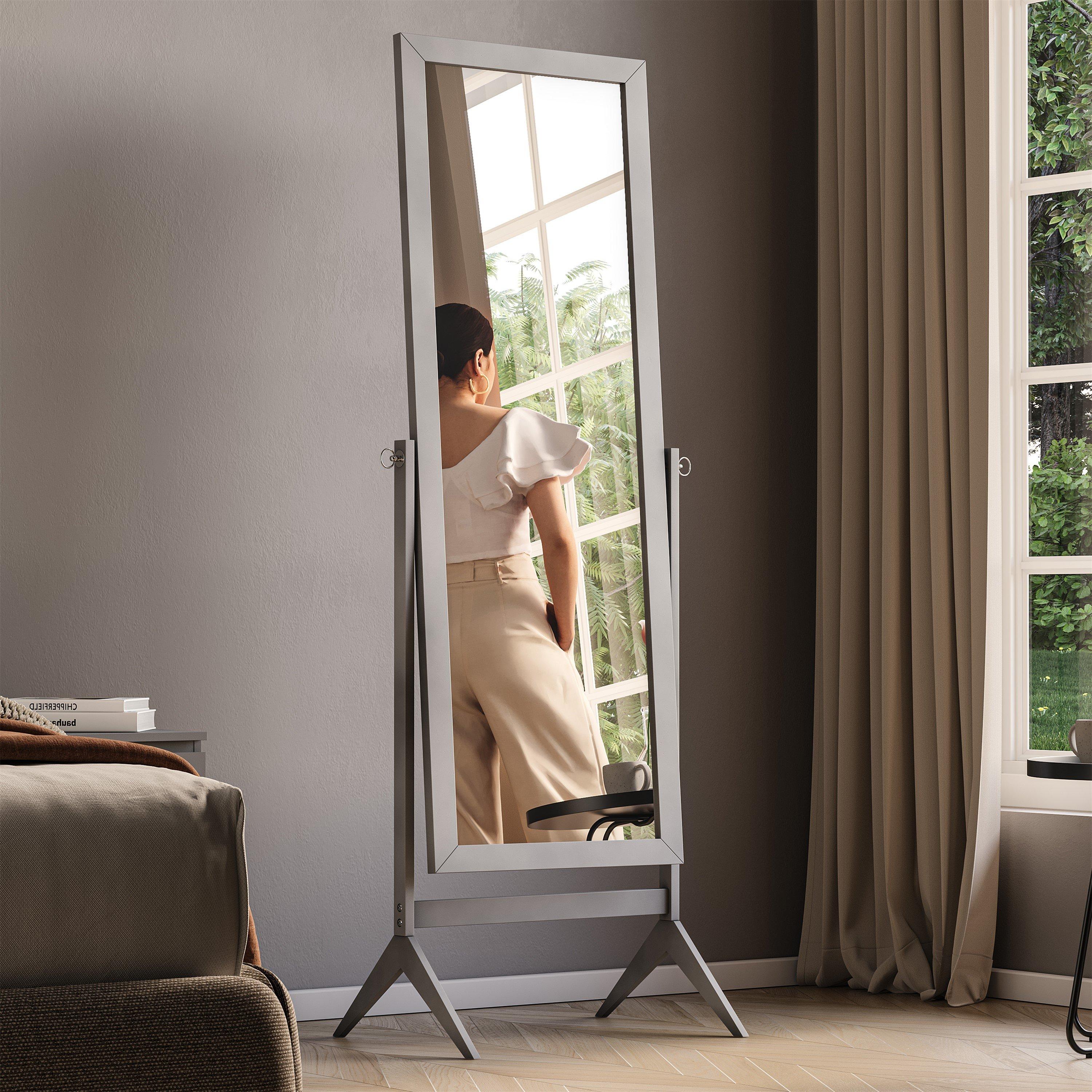 Grey - Lassic - Vida Designs Nishano Rectangle Cheval Mirror - 1