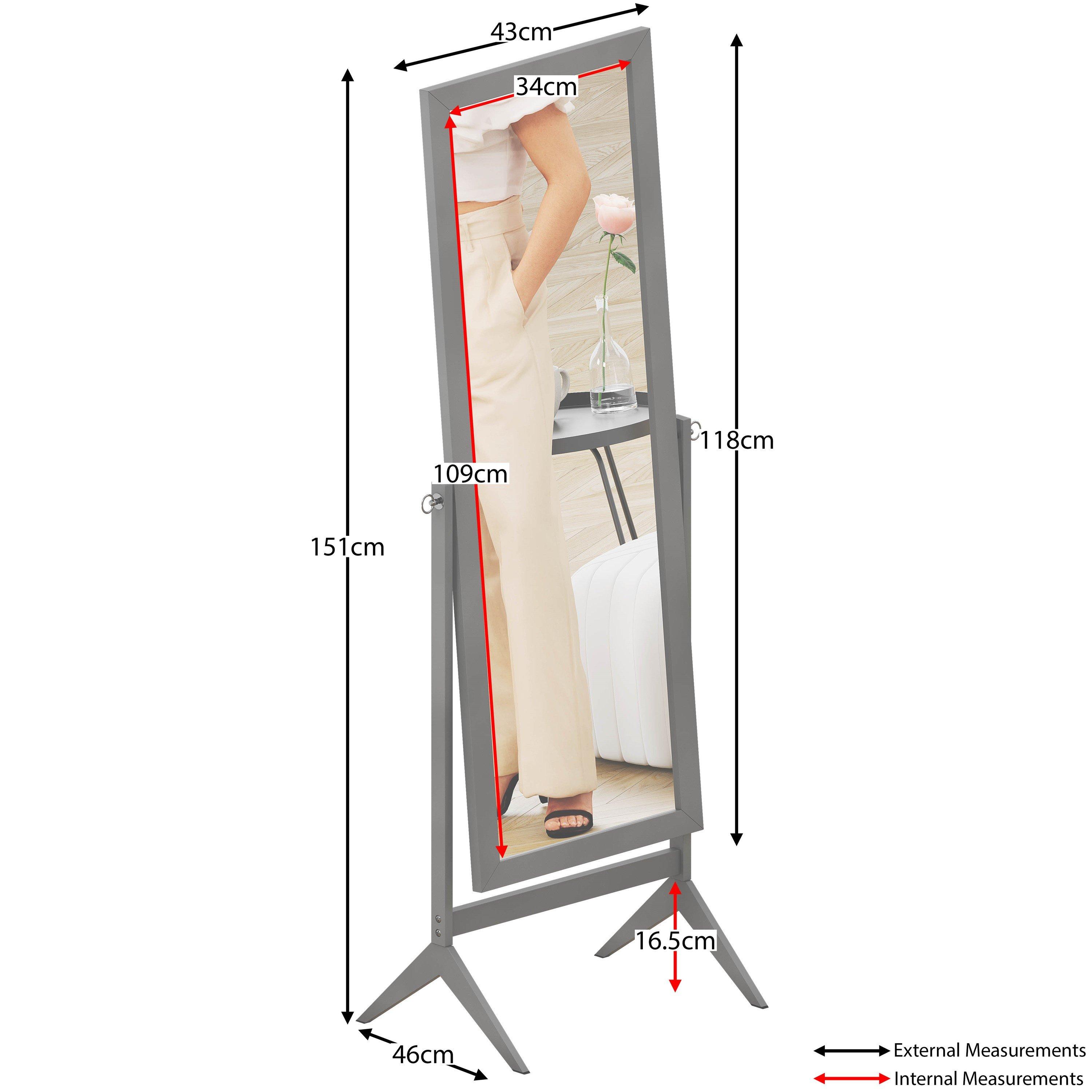 Grey - Lassic - Vida Designs Nishano Rectangle Cheval Mirror - 2