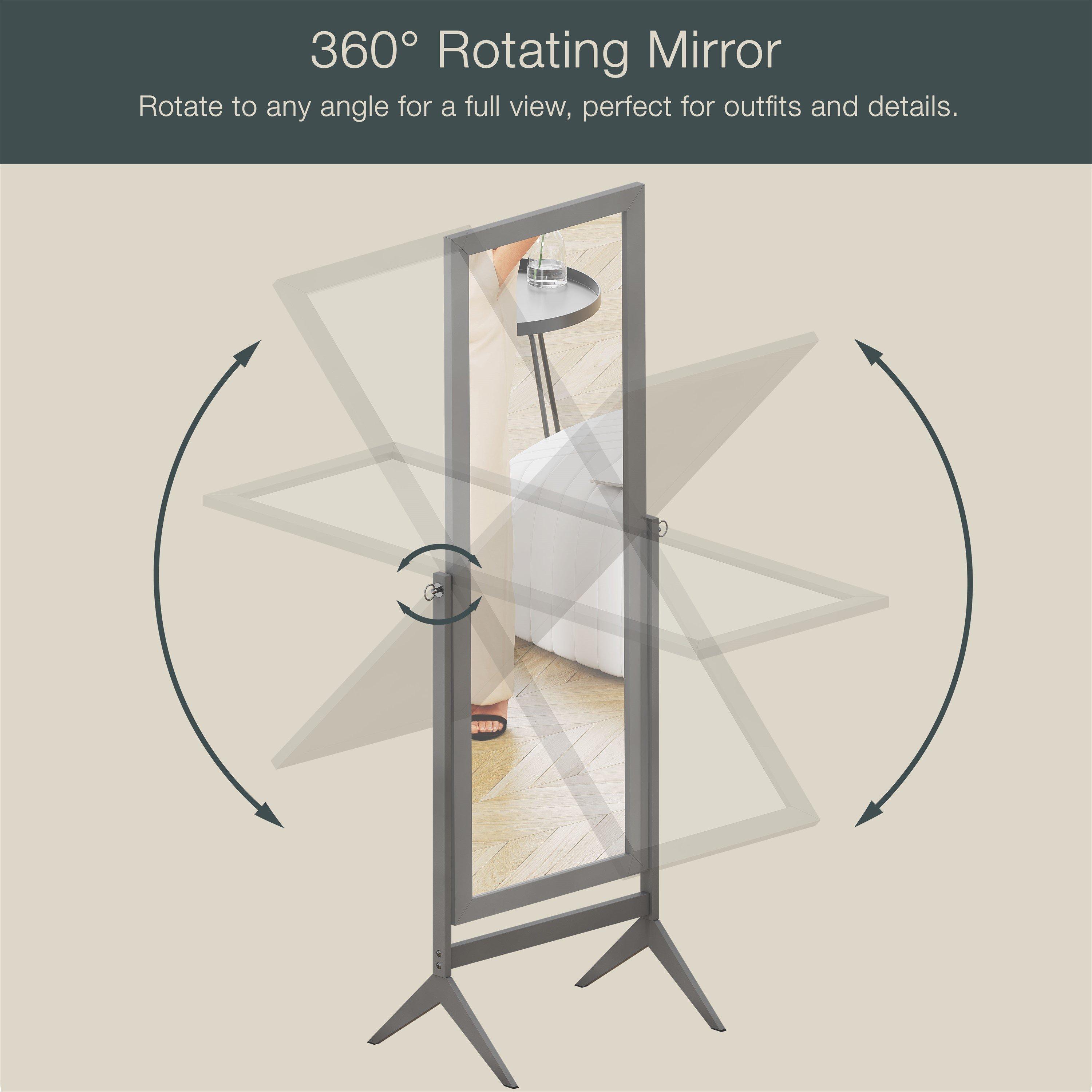 Grey - Lassic - Vida Designs Nishano Rectangle Cheval Mirror - 3