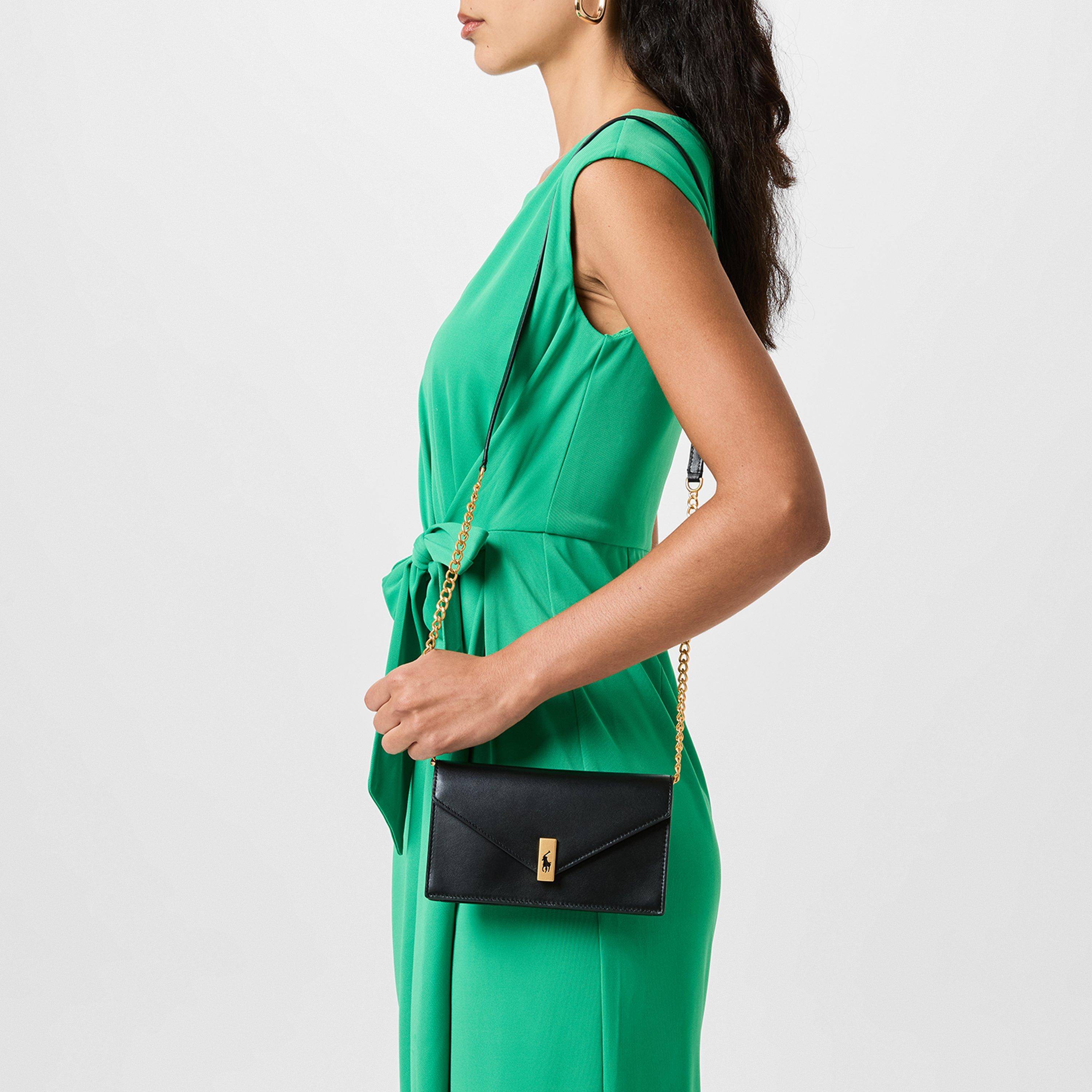 小物 Ralph Lauren 90s Gold Wallet Chain Polo Ralph Lauren Polo ID Leather Chain Wallet and Bag