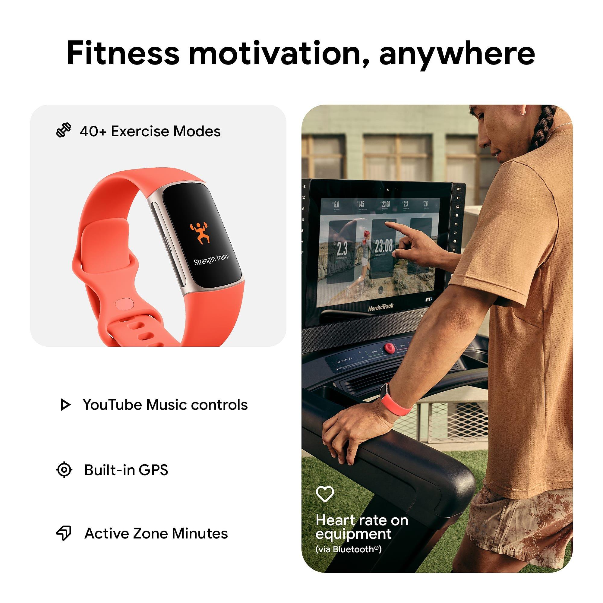 Merchandise - Fitbit - Charge 6 Coral/Champagne - 8