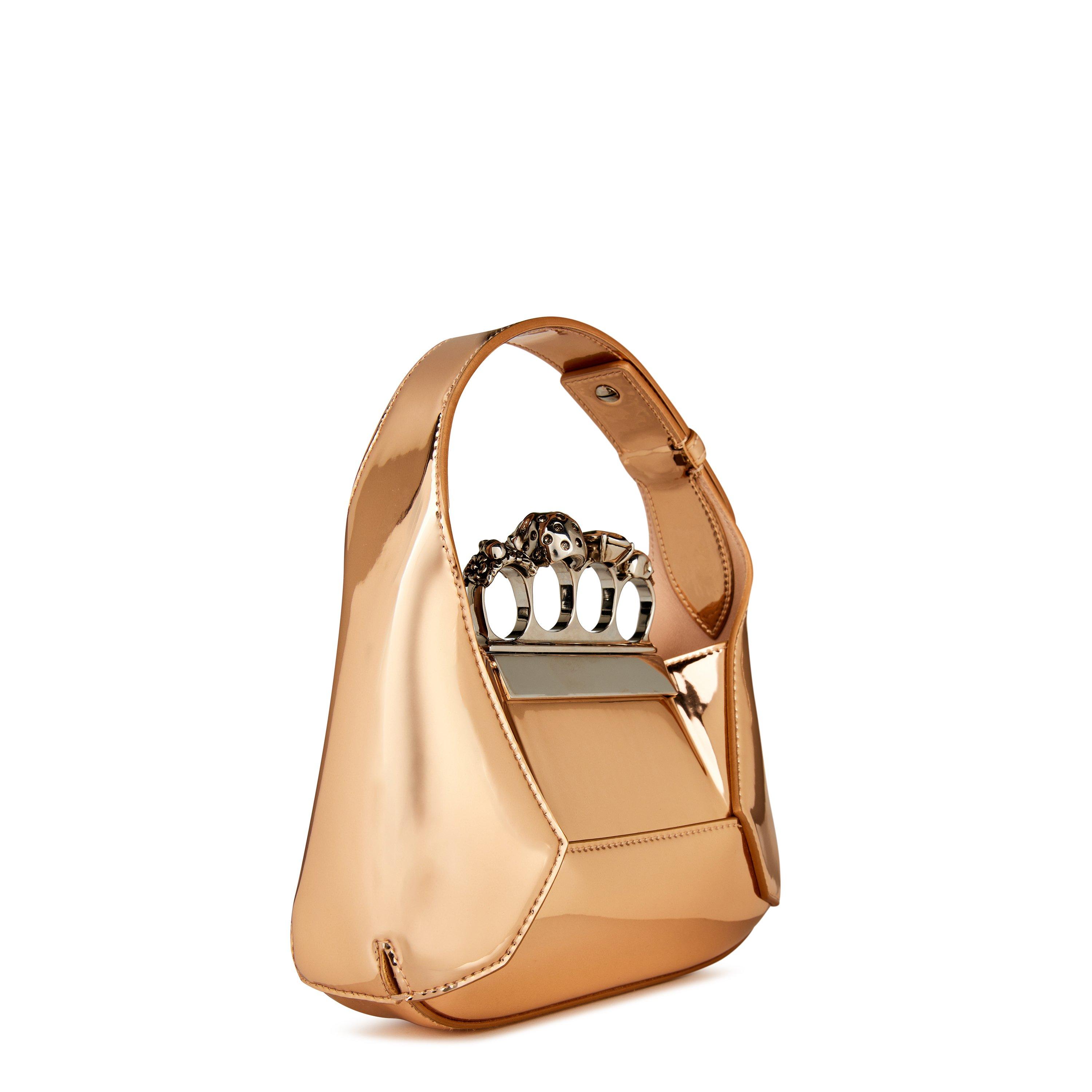 ハンドバッグ ALEXANDER MCQUEEN SAND LEATHER MINI JEWELLED HOBO HANDBAG McQueen Sand Leather Mini Jewelled Hobo Handbag in Metallic