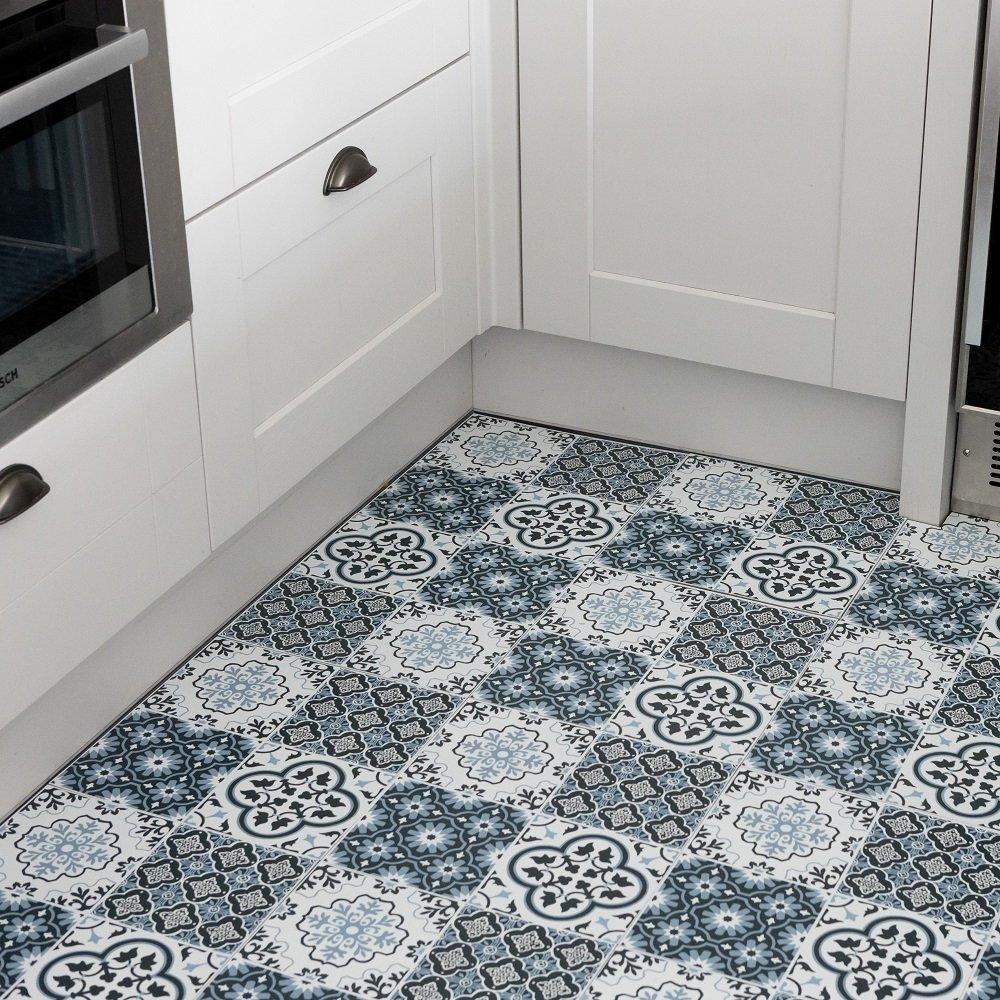 Blue - Floor Pops - Self Adhesive Vinyl Floor Tiles Myriad - 1
