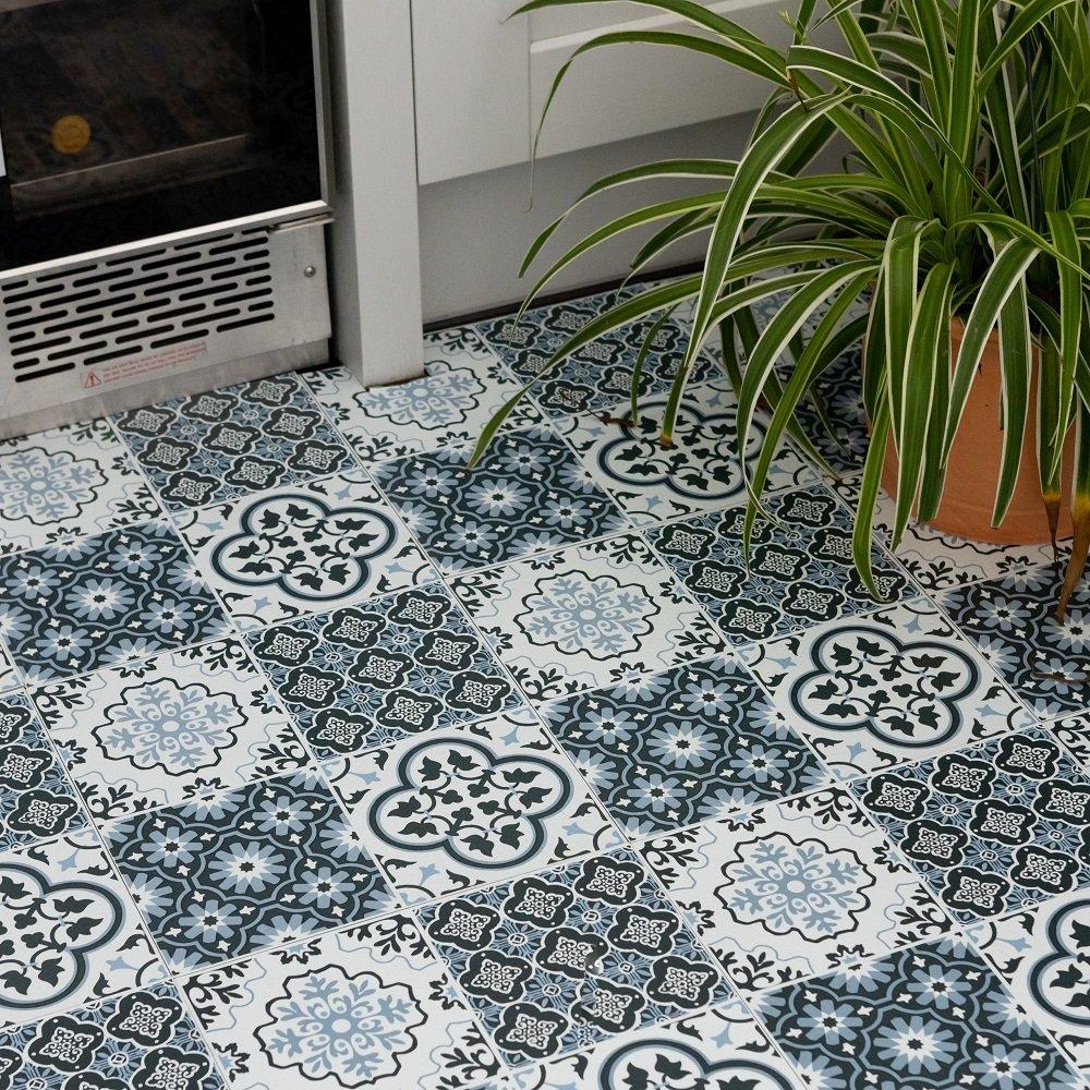 Blue - Floor Pops - Self Adhesive Vinyl Floor Tiles Myriad - 3