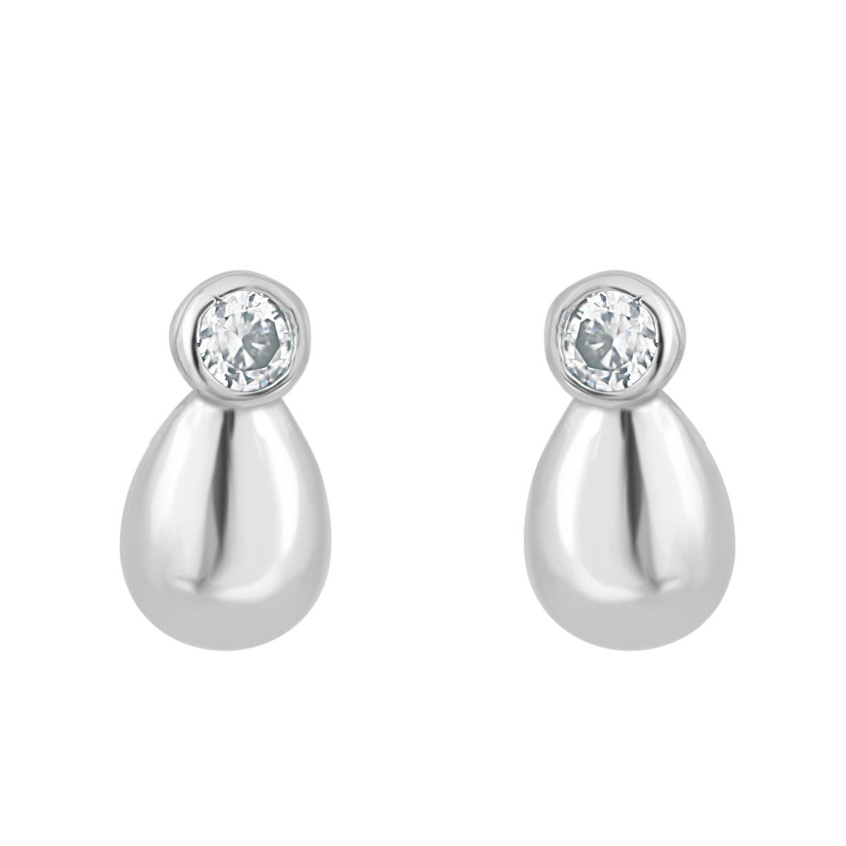 Espree Women's Fashion Cz Teardrop Earring - Silver
