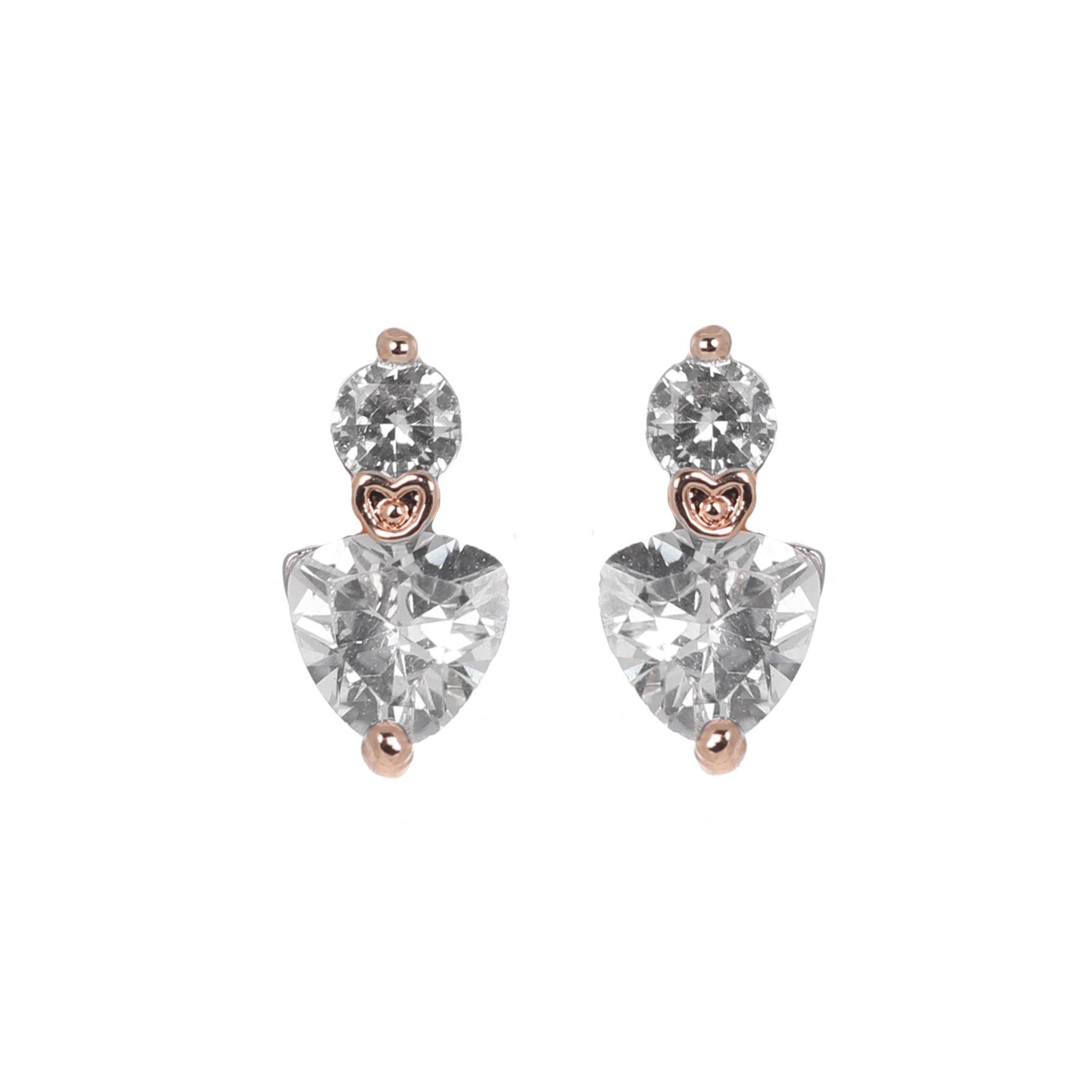 Espree Women's Fashion Rose Colour Cz Earrings - Red