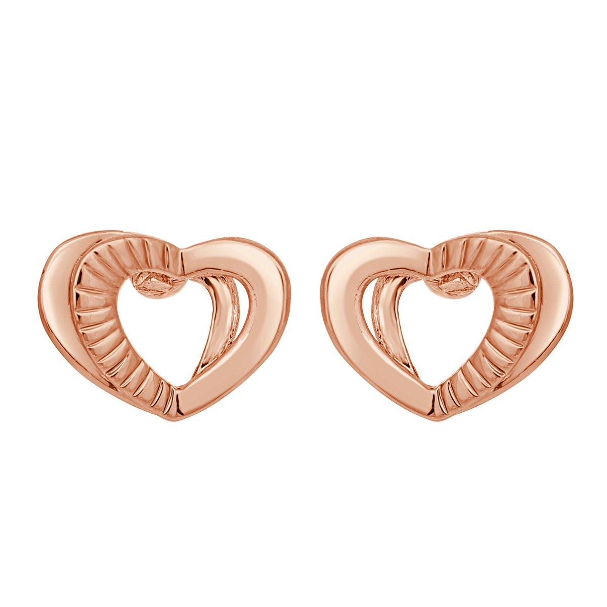 Red - Espree - Espree Rose Colour Open Heart Earrings