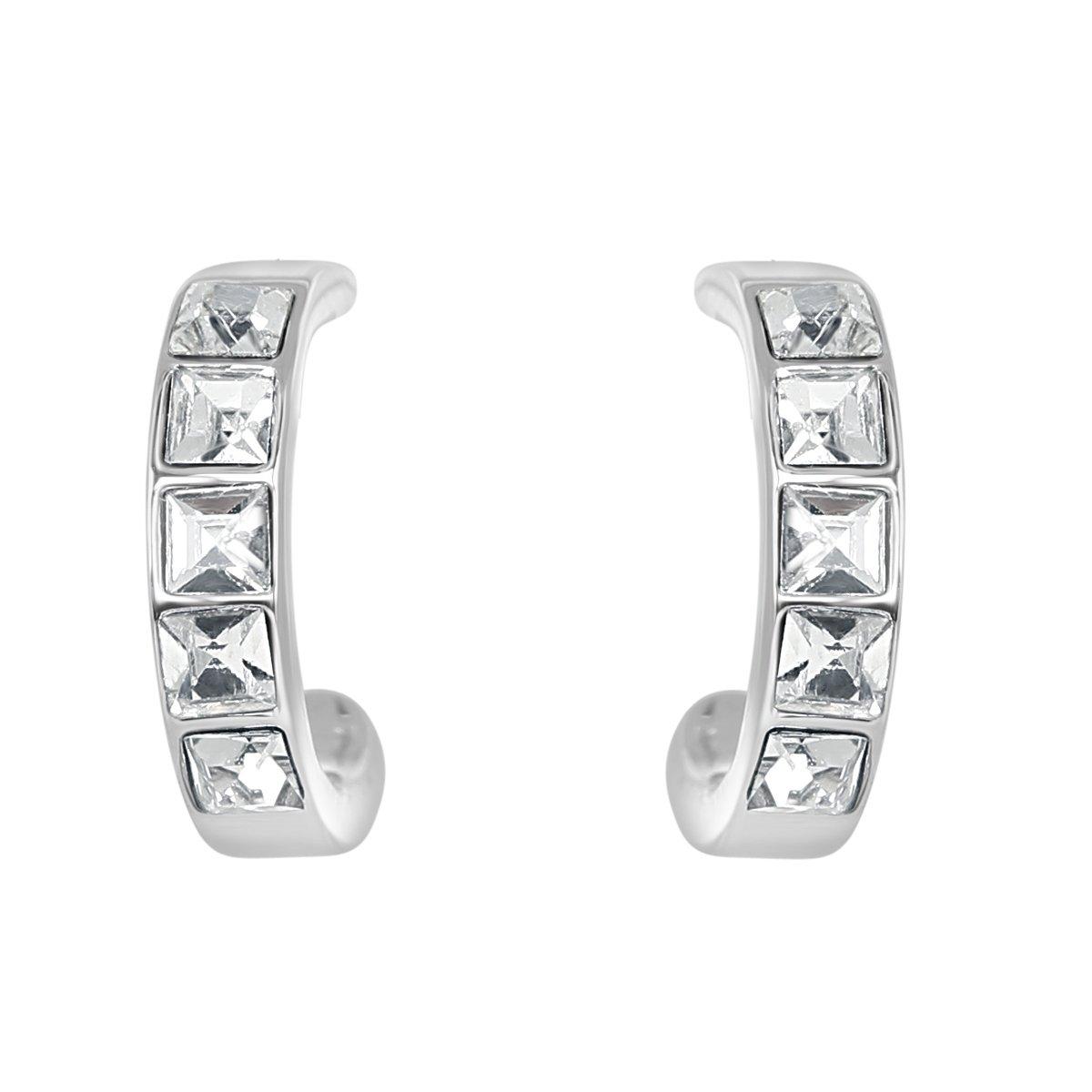 Espree Women's Fashion Half Hoop Earrings - Silver