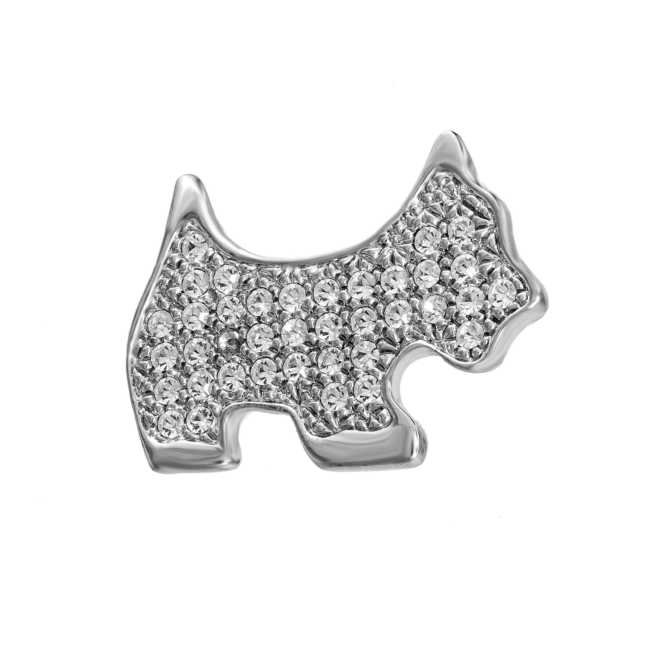 Espree  Crystal Dog Brooch - Silver