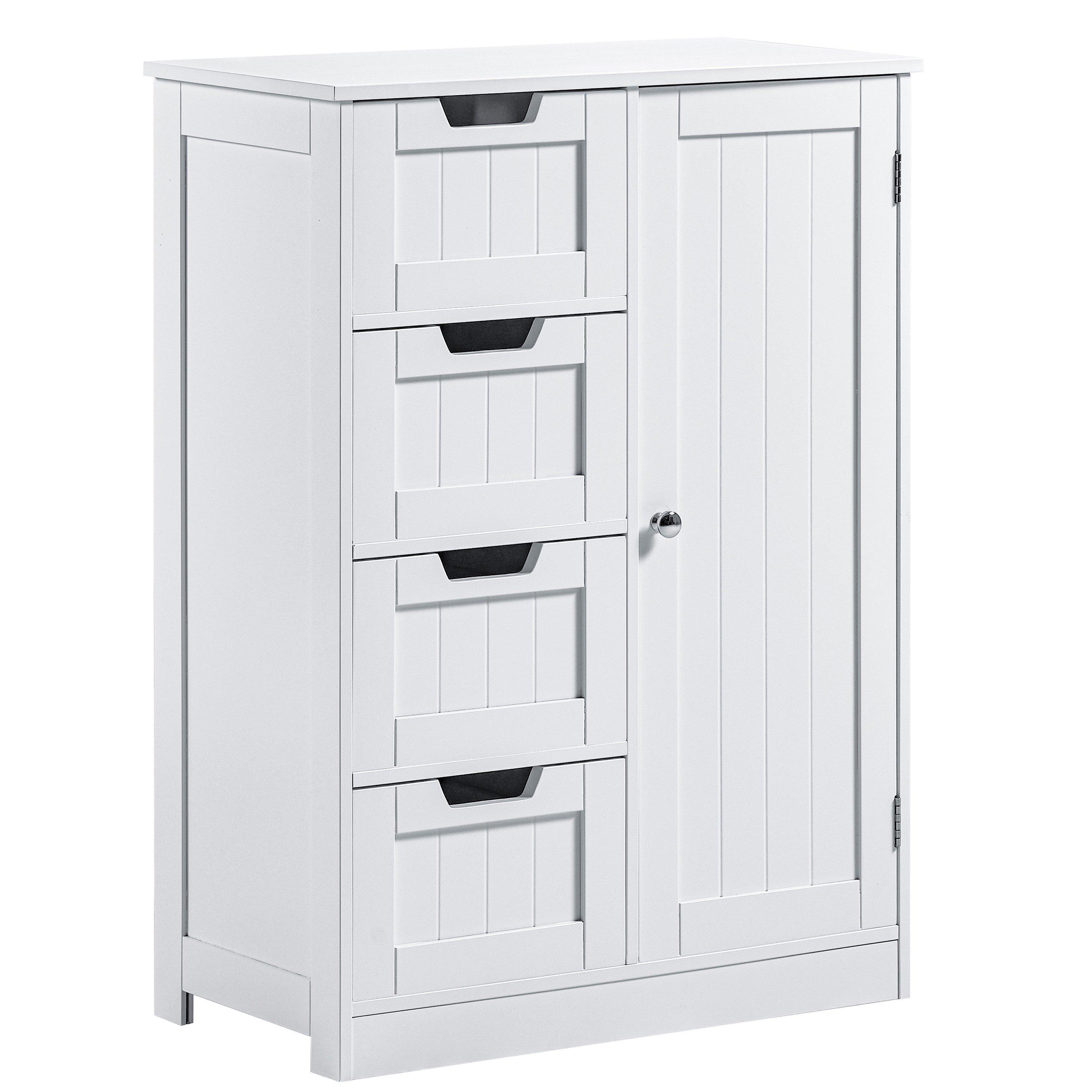 White - Lassic - Bath Vida Priano 4 Drawer 1 Door Freestanding Unit - 7