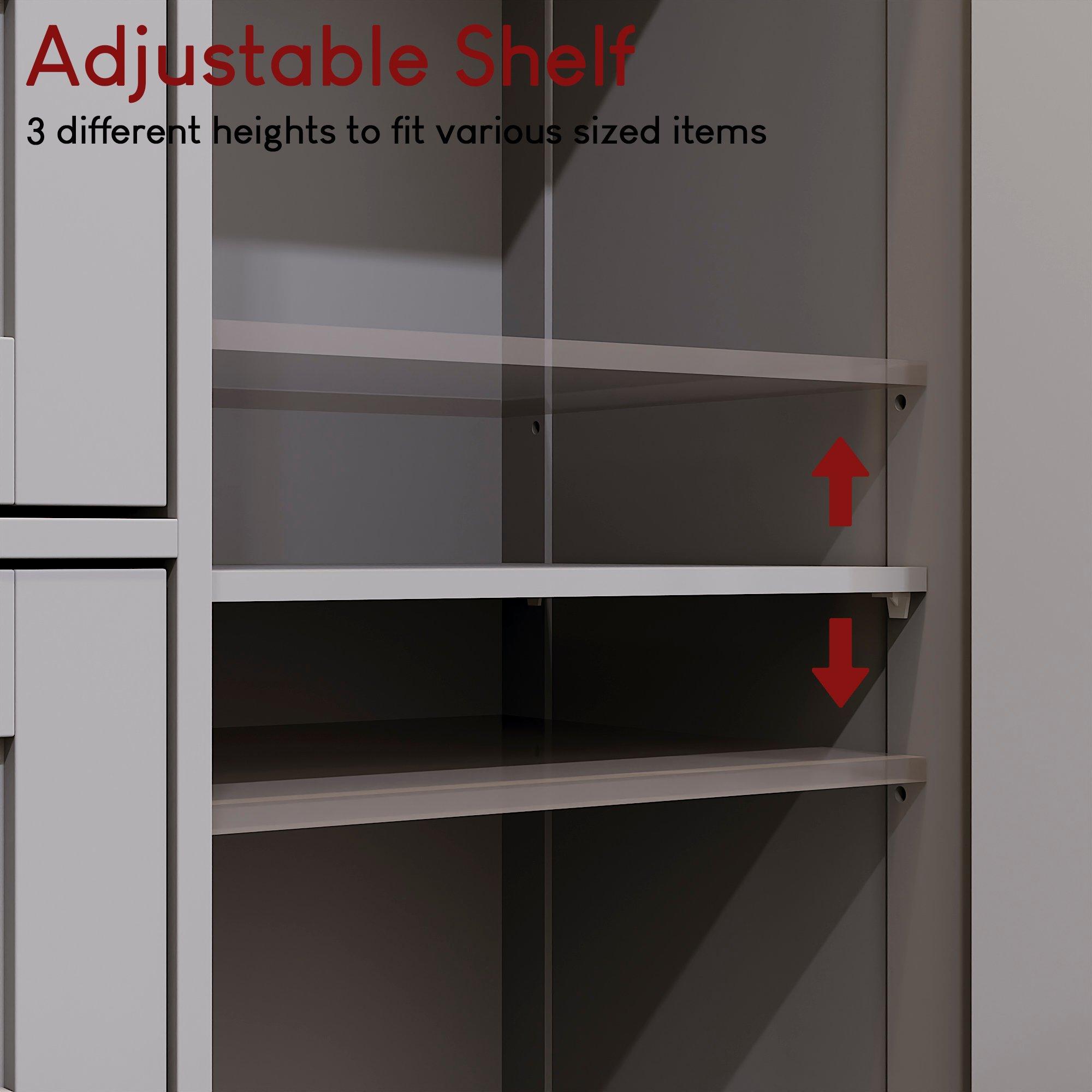 Grey - Lassic - Bath Vida Priano 4 Drawer 1 Door Freestanding Unit - 5