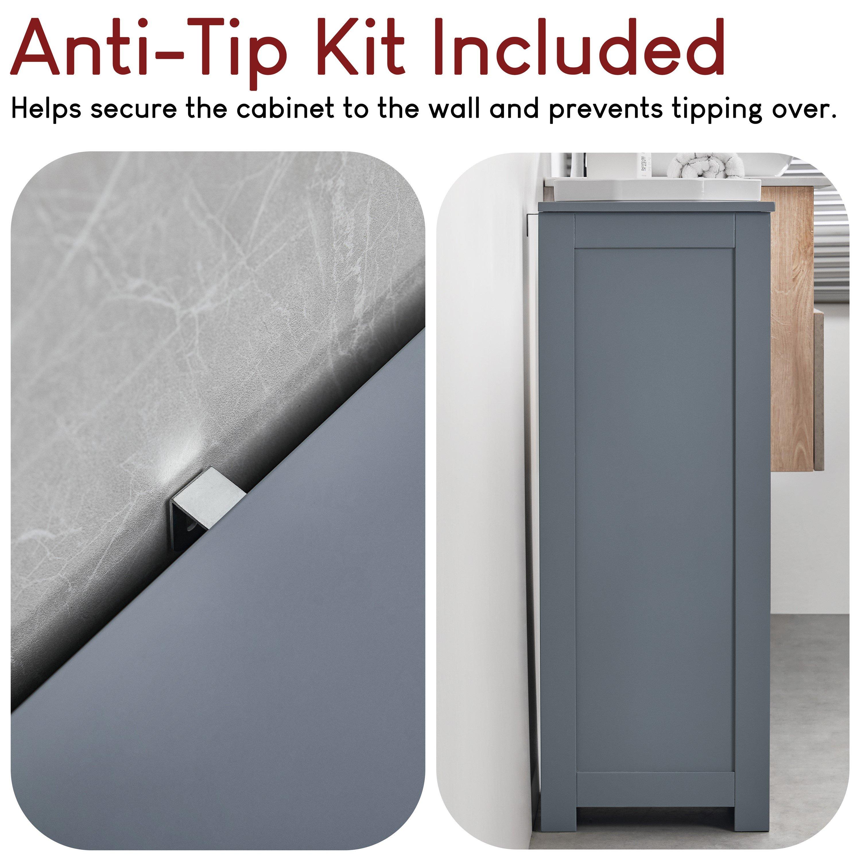 Grey - Lassic - Bath Vida Priano 4 Drawer 1 Door Freestanding Unit - 6