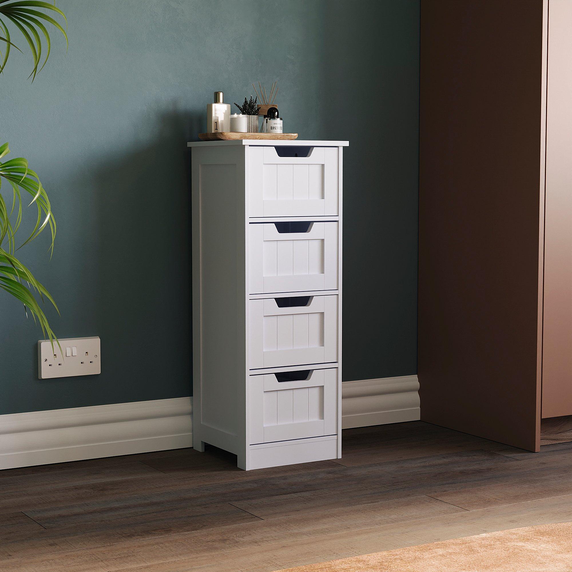 White - Lassic - Bath Vida Priano 4 Drawer Freestanding Unit - 6