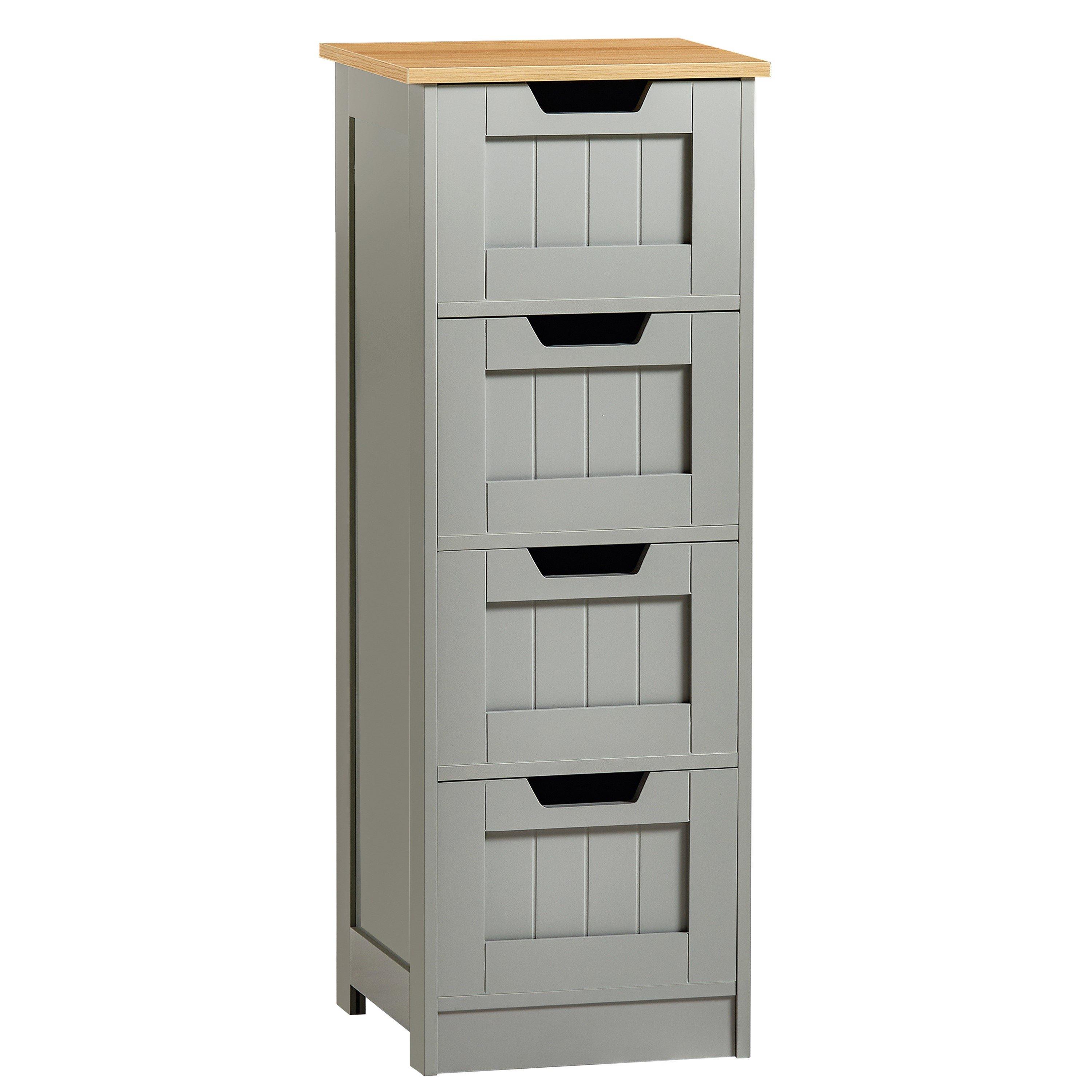 Grey - Lassic - Bath Vida Priano 4 Drawer Freestanding Unit - 8