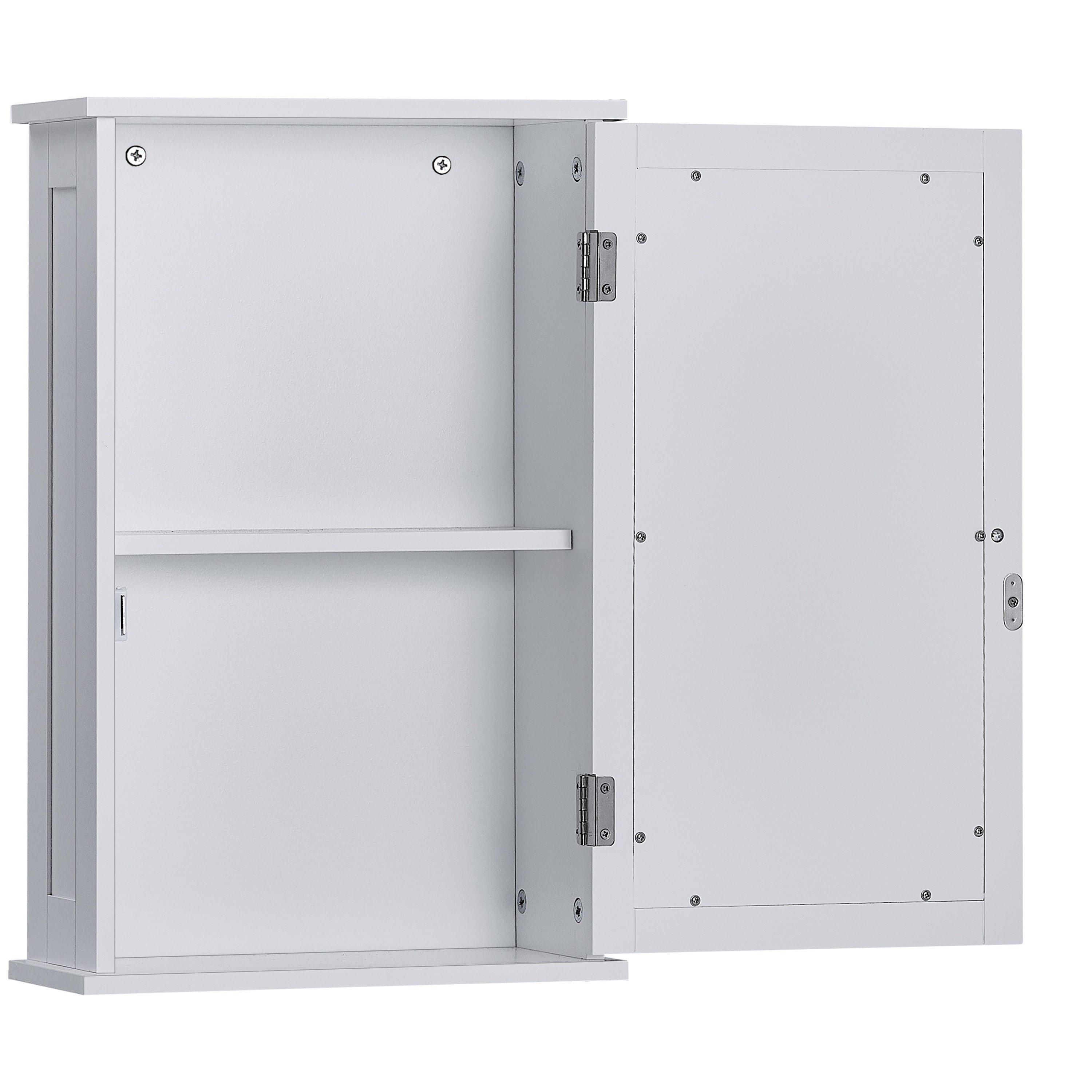 White - Lassic - Bath Vida Priano 1 Door Mirrored Wall Cabinet - 7
