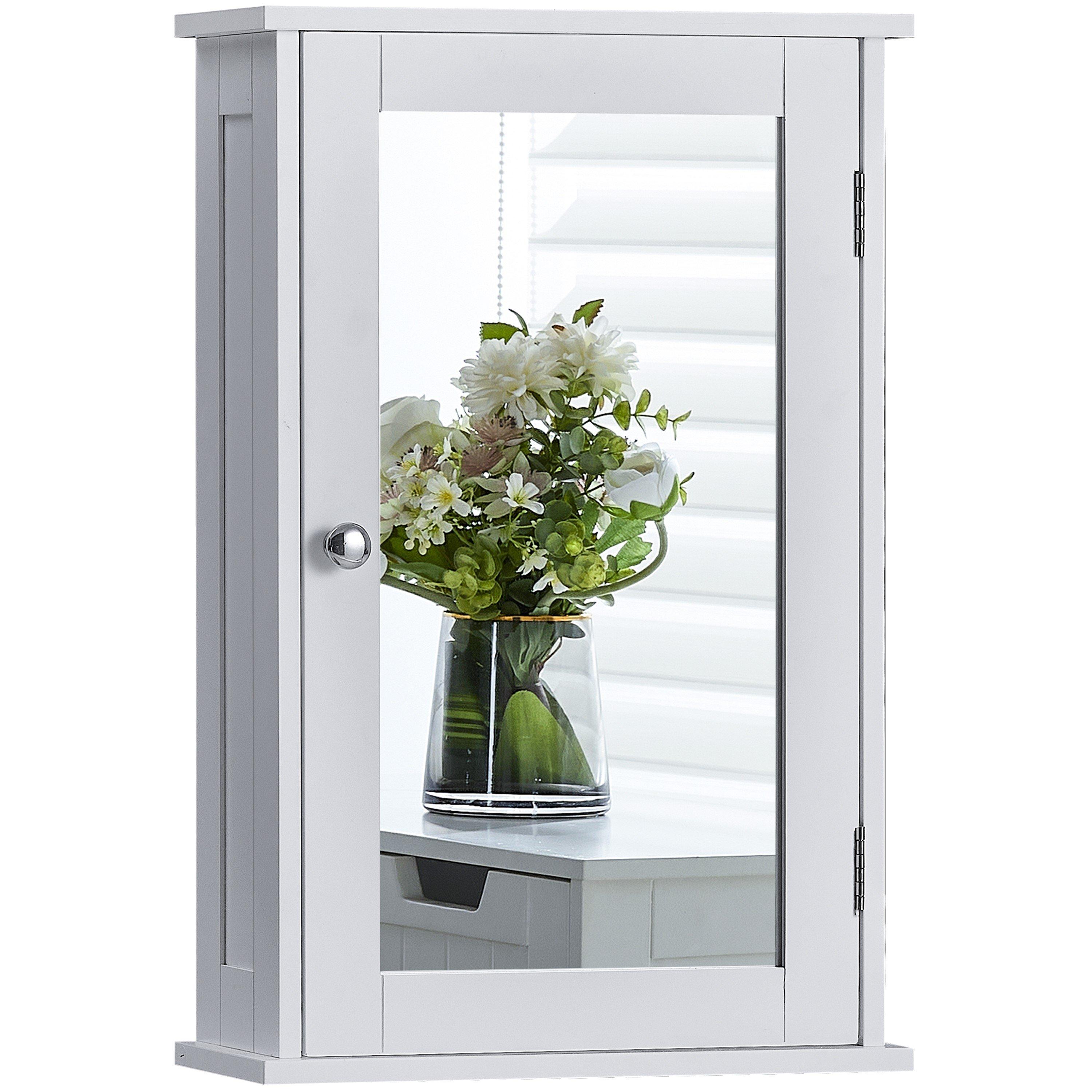 White - Lassic - Bath Vida Priano 1 Door Mirrored Wall Cabinet - 8