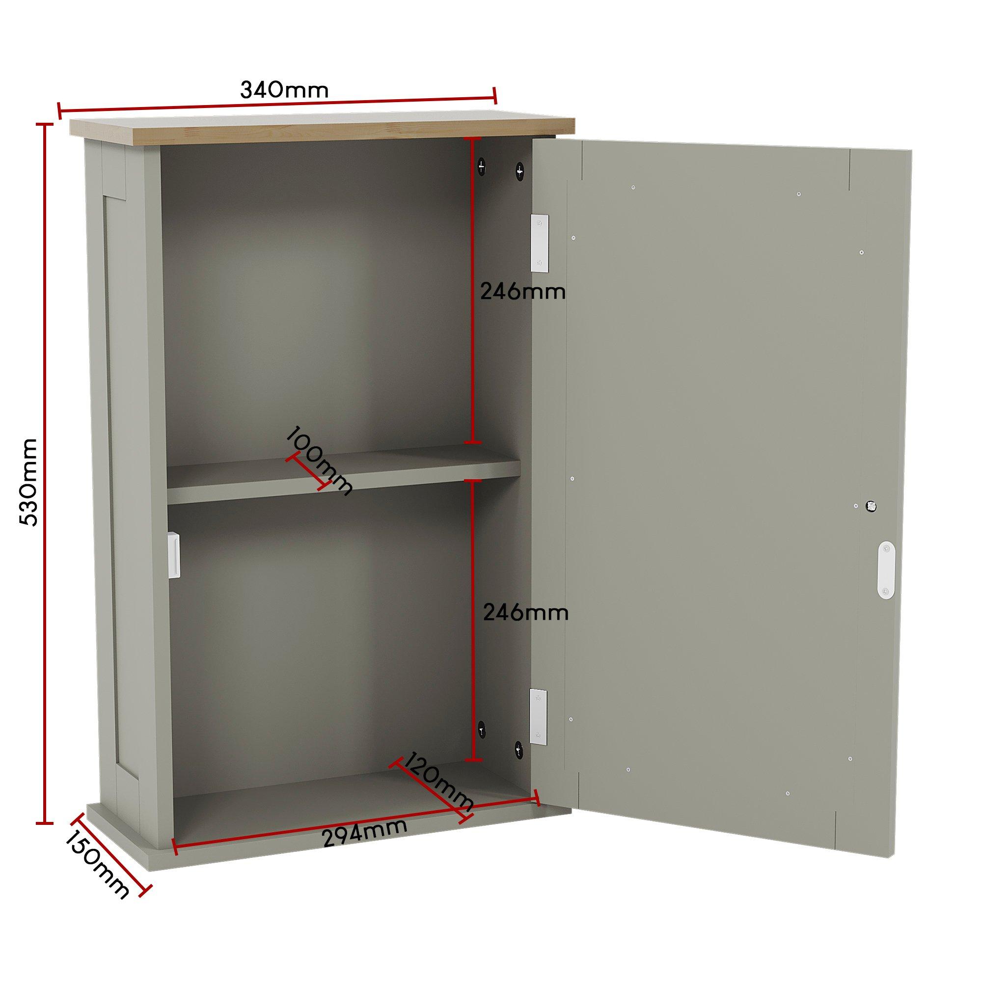 Grey - Lassic - Bath Vida Priano 1 Door Mirrored Wall Cabinet - 2