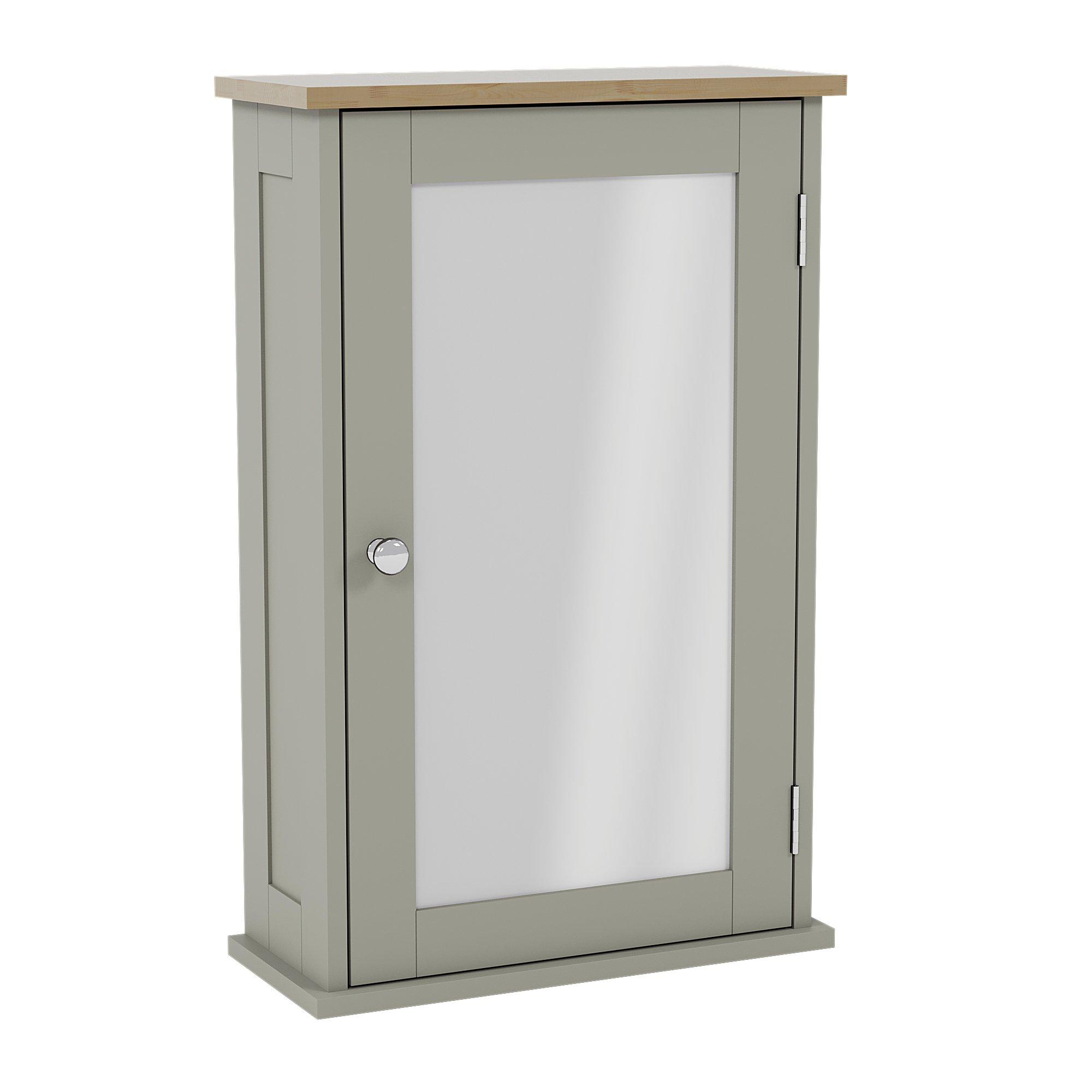 Grey - Lassic - Bath Vida Priano 1 Door Mirrored Wall Cabinet - 8