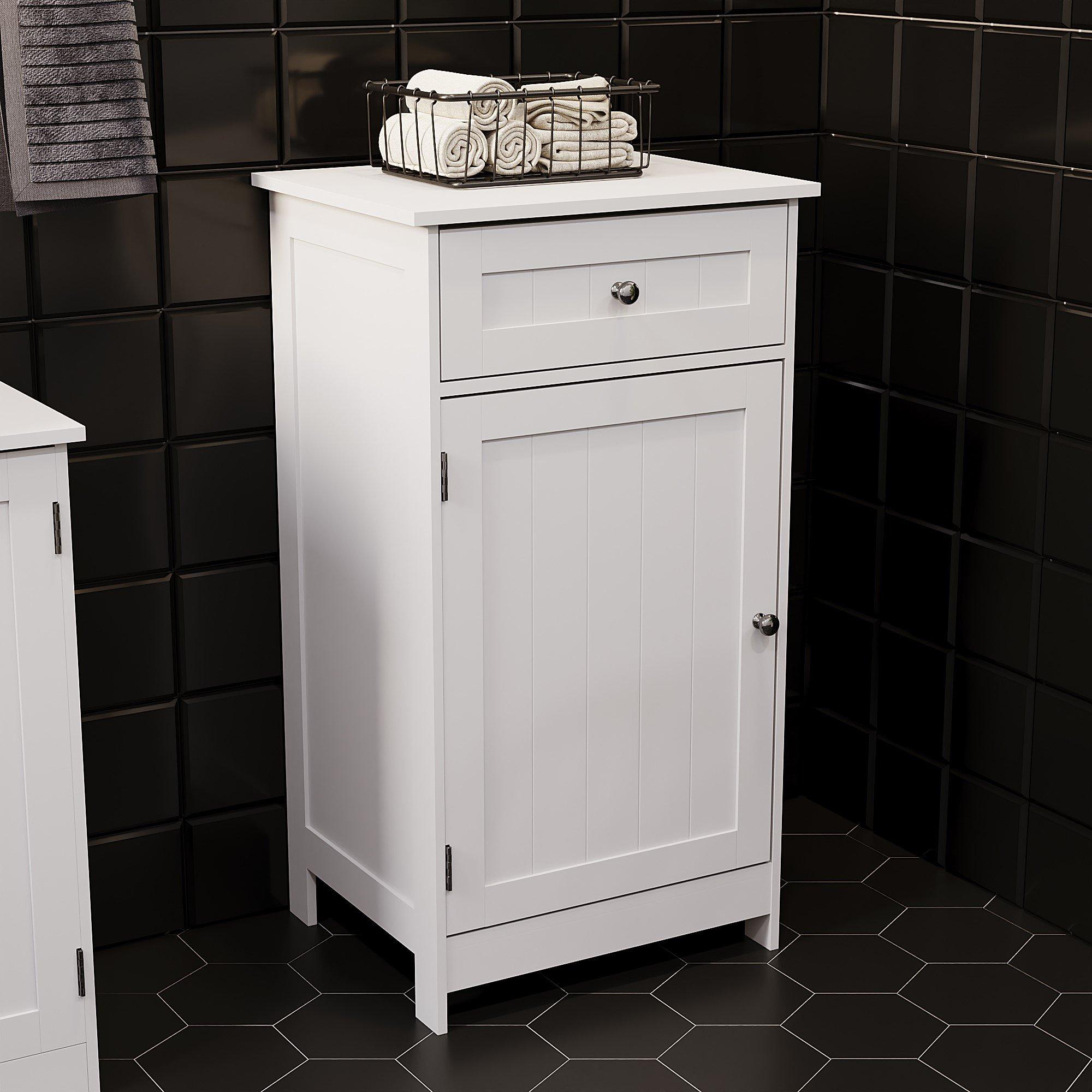 White - Lassic - Priano 1 Door 1 Drawer Freestanding Cabinet - 1