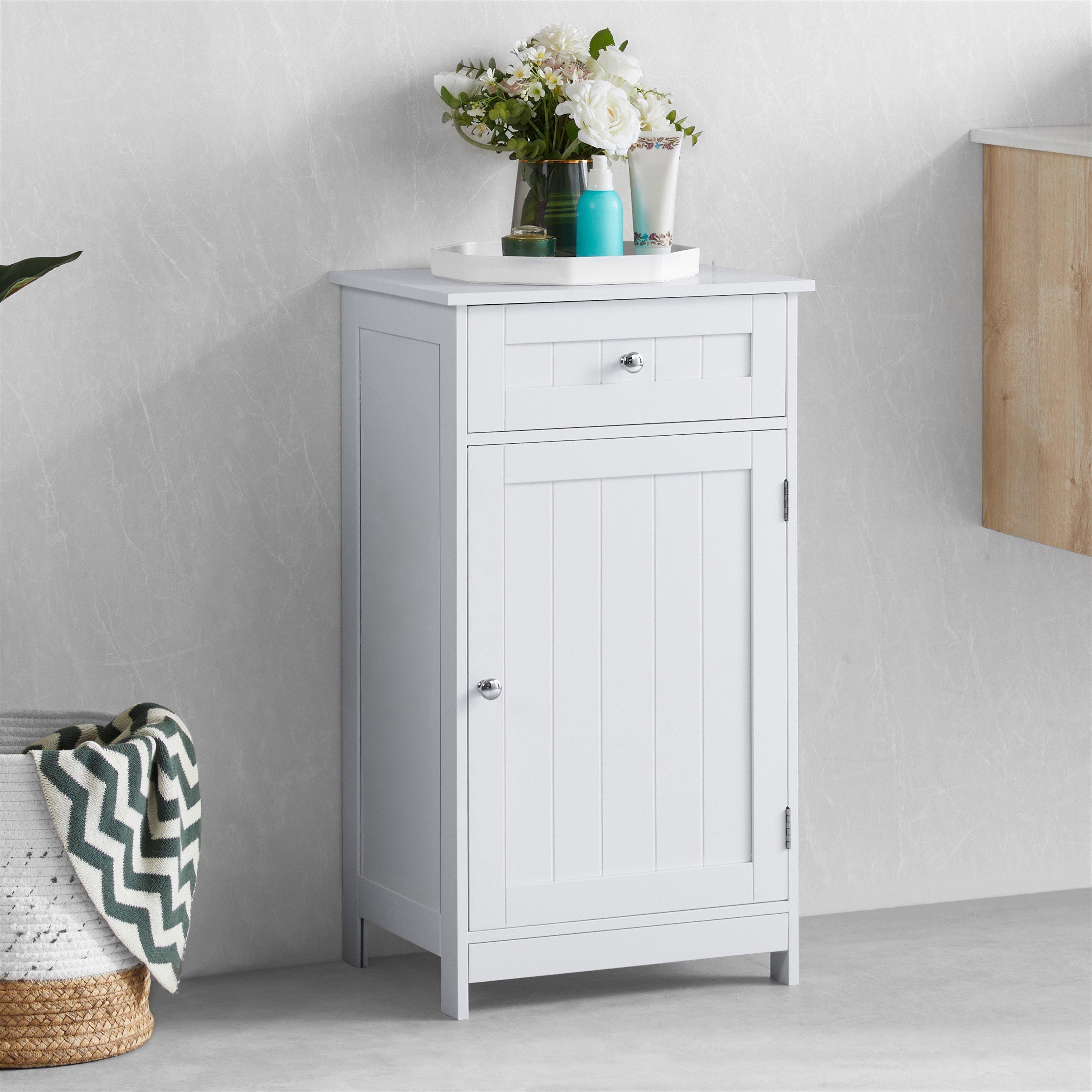 White - Lassic - Priano 1 Door 1 Drawer Freestanding Cabinet - 1