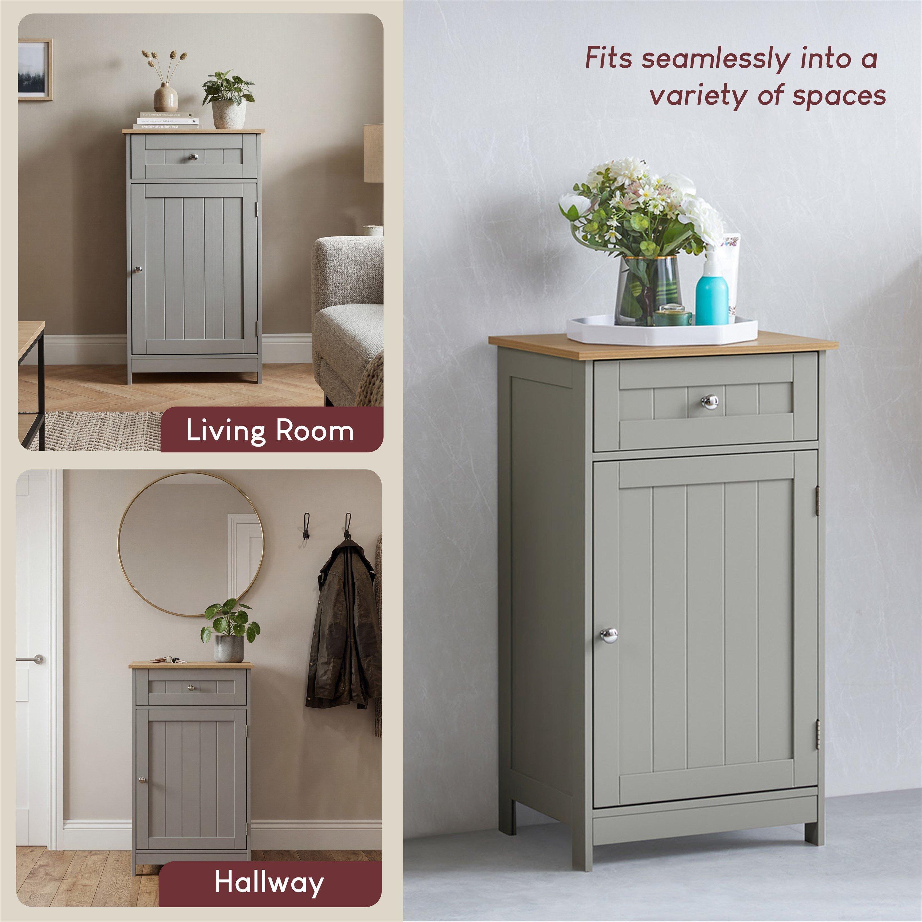 Grey - Lassic - Priano 1 Door 1 Drawer Freestanding Cabinet - 7