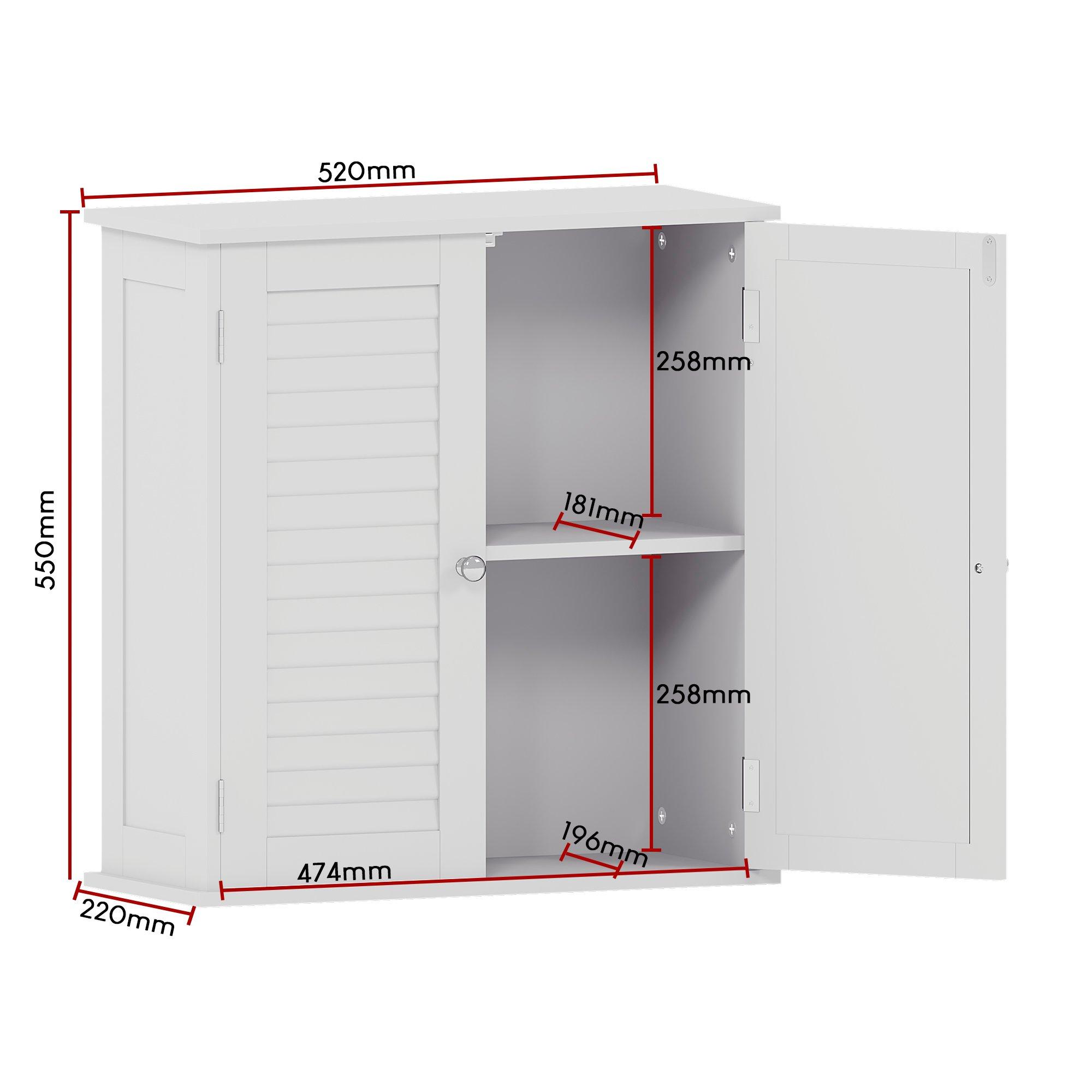 White - Lassic - Bath Vida Liano 2 Door Wall Cabinet White - 2