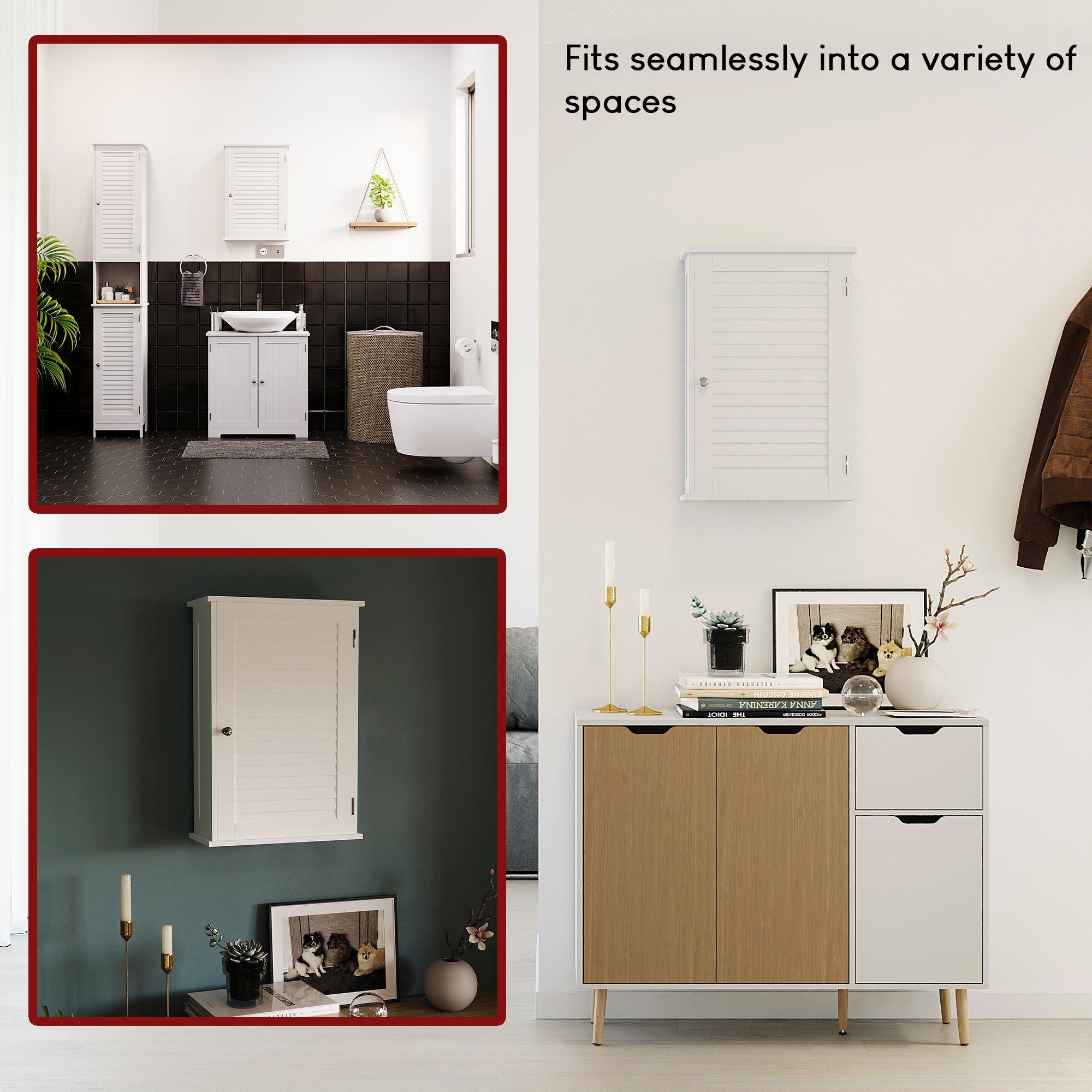 White - Lassic - Bath Vida Liano 1 Door Wall Cabinet - 3