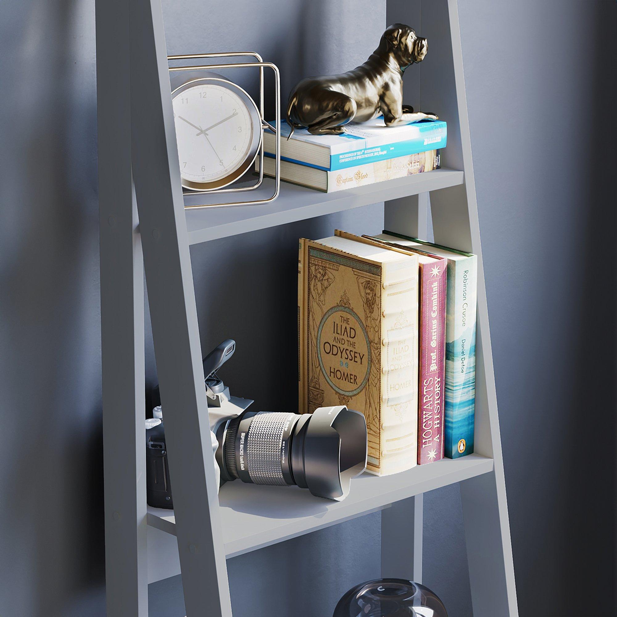 Grey - Lassic - Vida Designs Bristol 4 Tier Step Ladder Bookcase - 5