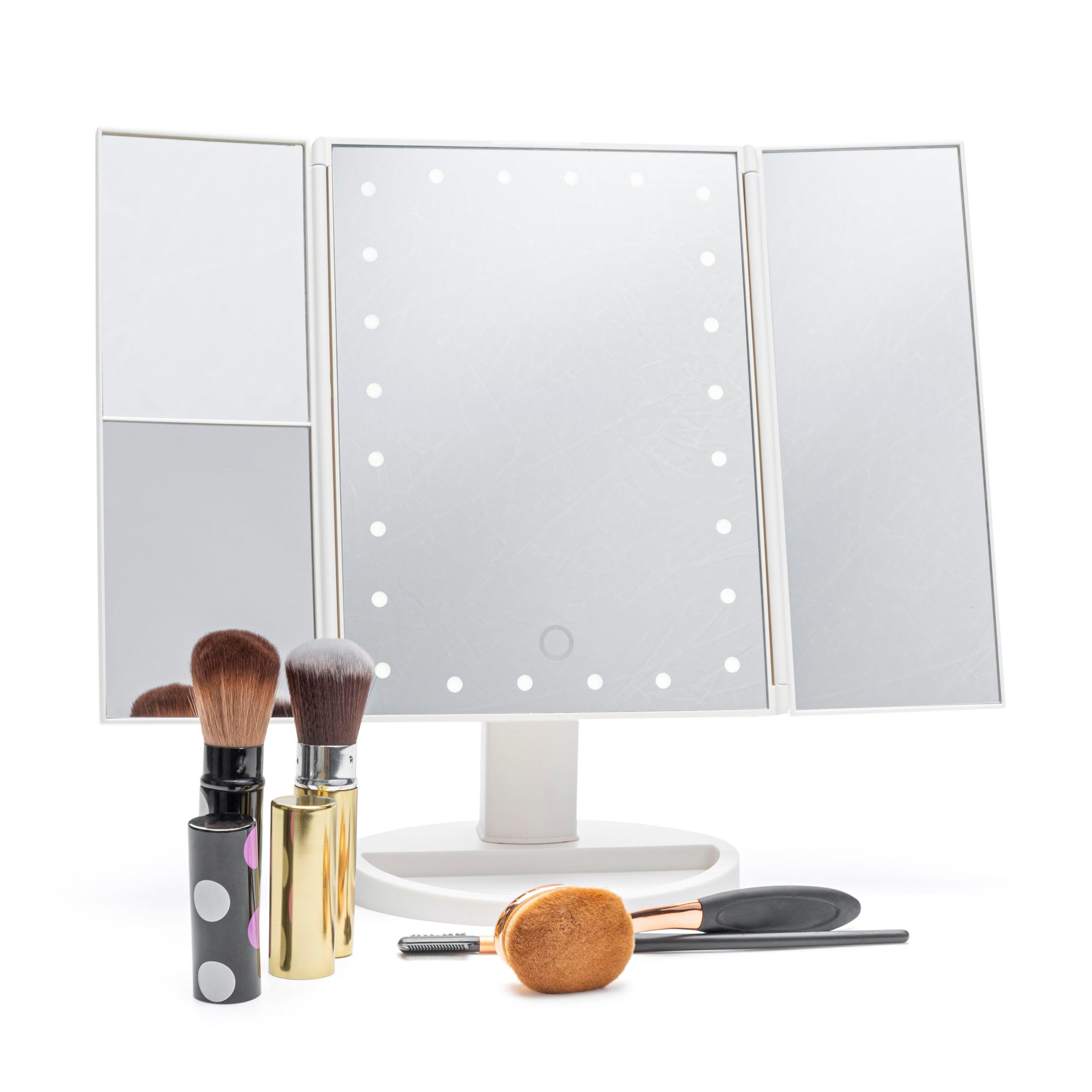 White - Rio - Rio 24 LED Touch Dimmable 3 Way Makeup Mirror with - 4