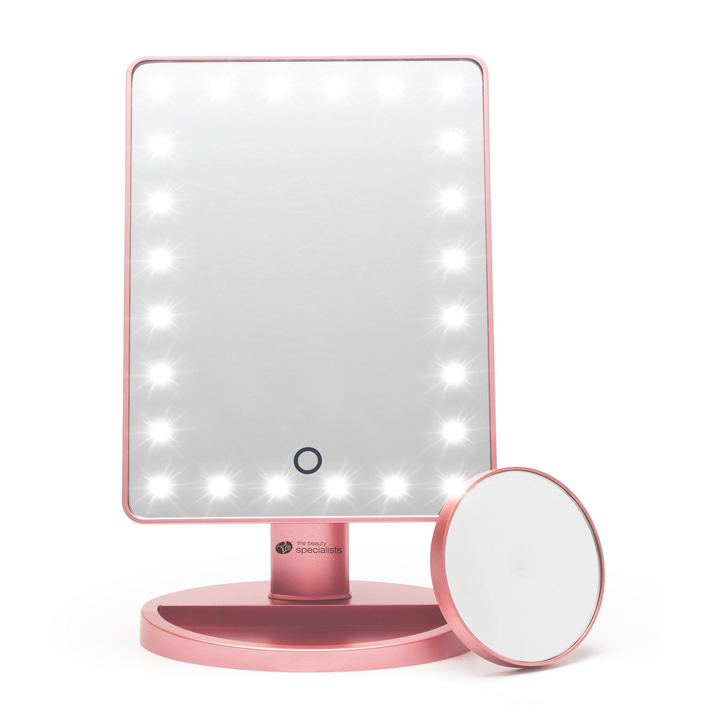 Rose Gold - Rio - Rio Rose Gold 24 LED Makeup Mirror with mini remov - 2