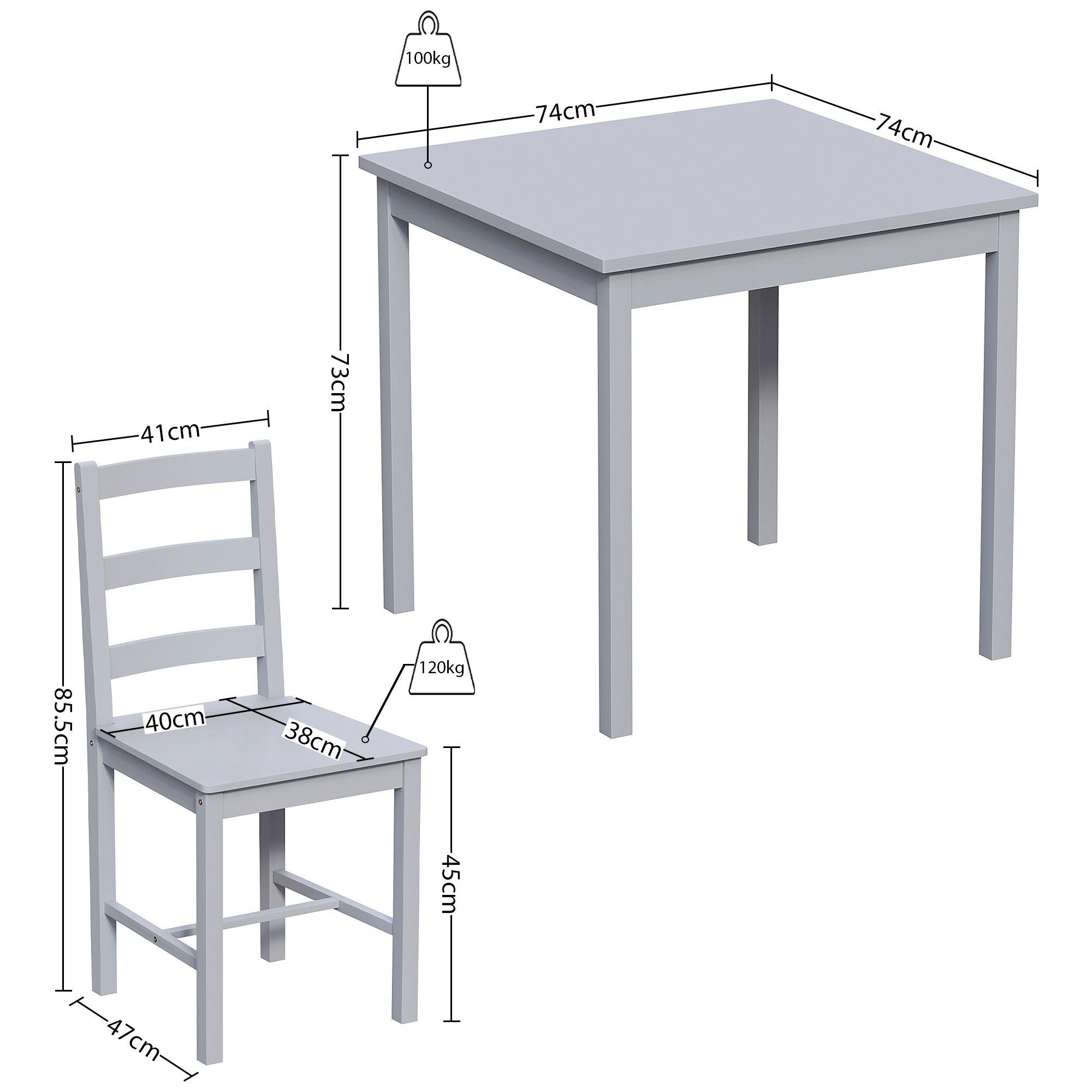 Grey - Lassic - Vida Designs Yorkshire 2 Seater Dining Set - 2