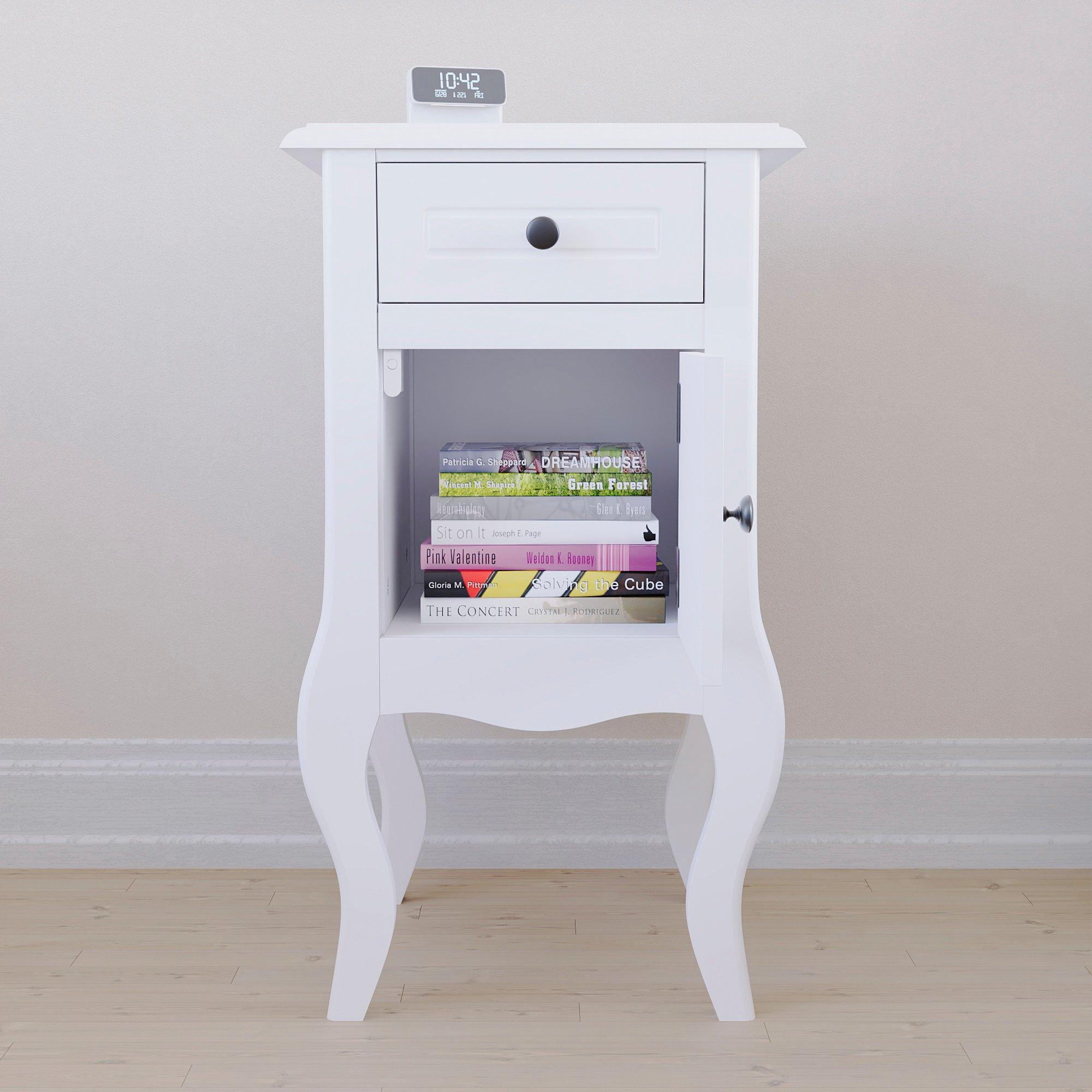 White - Lassic - Nishano 1 Drawer 1 Door Bedside Cabinet - 4