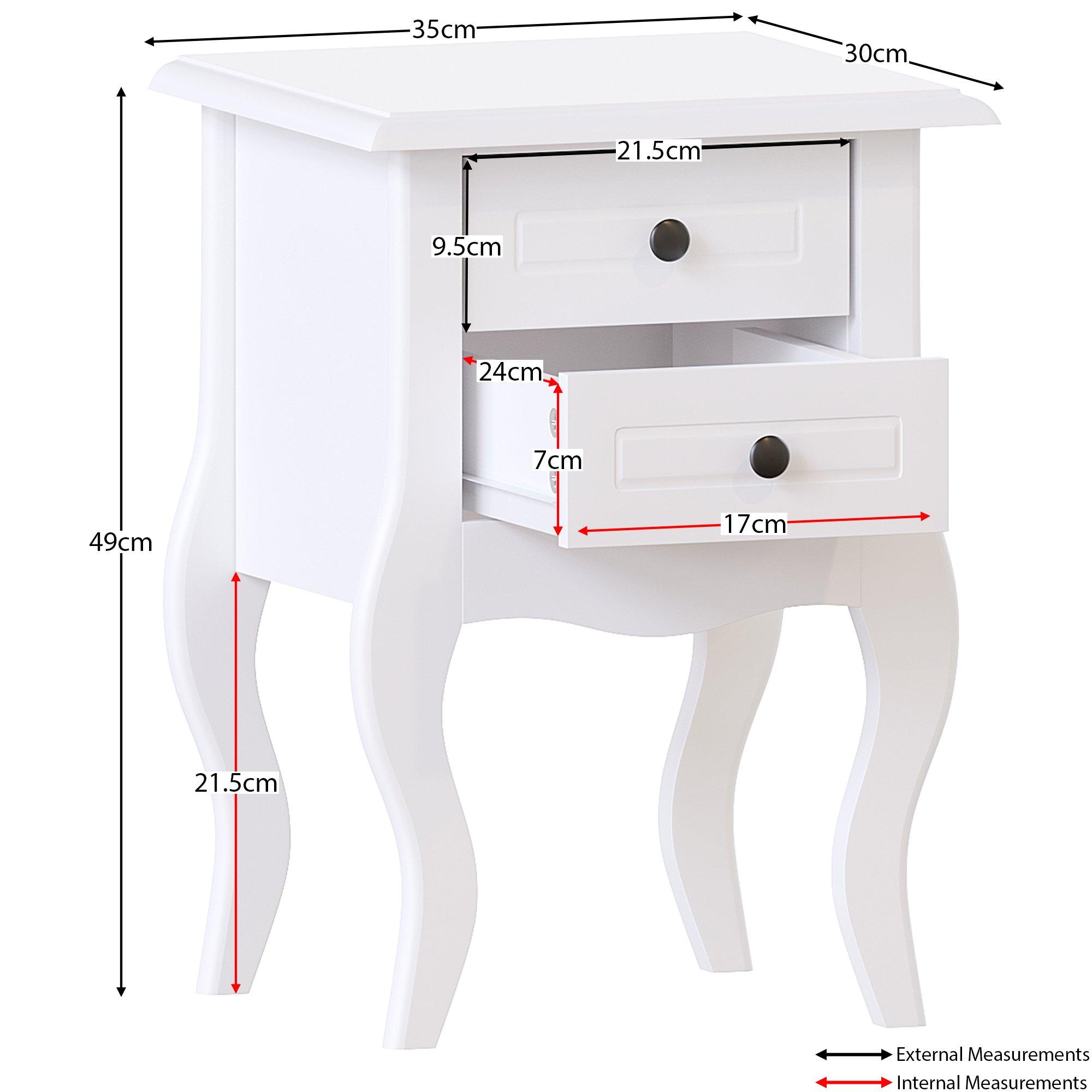 White - Lassic - Vida Designs Nishano 2 Drawer Bedside Cabinet - 2