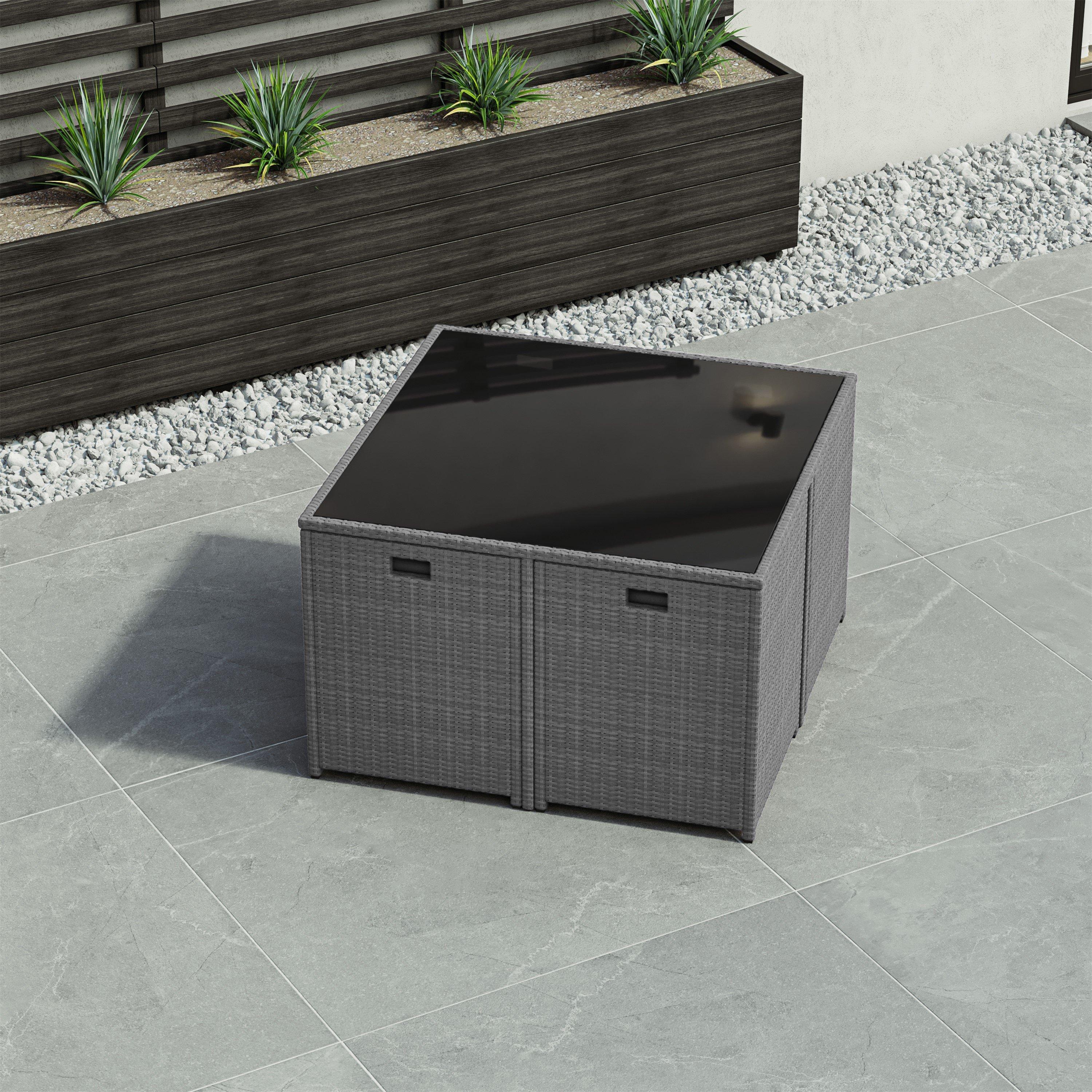 Grey - Lassic - Garden Vida Cuba 8 Seater Rattan Set - 11