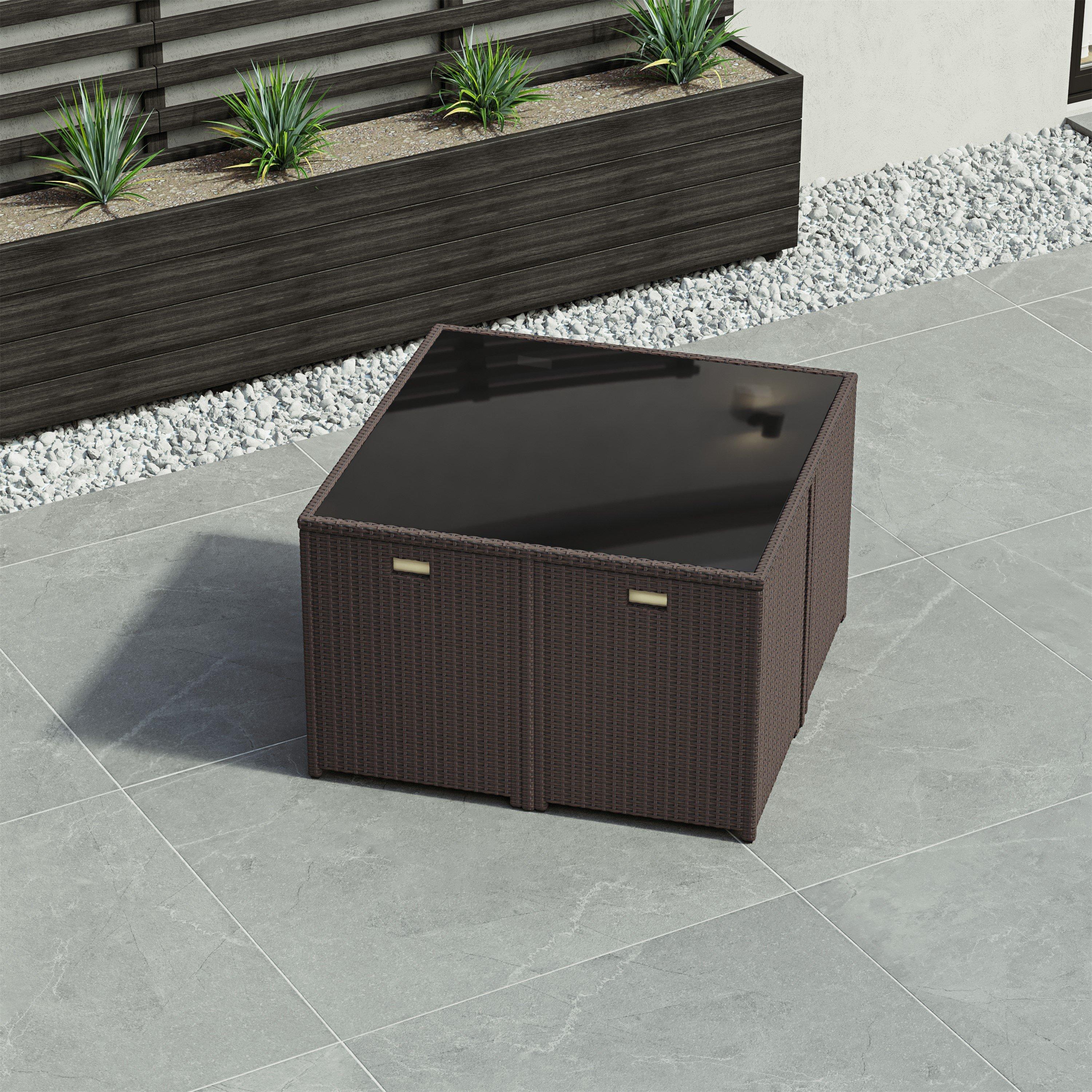 Brown - Lassic - Garden Vida Cuba 8 Seater Rattan Set - 11