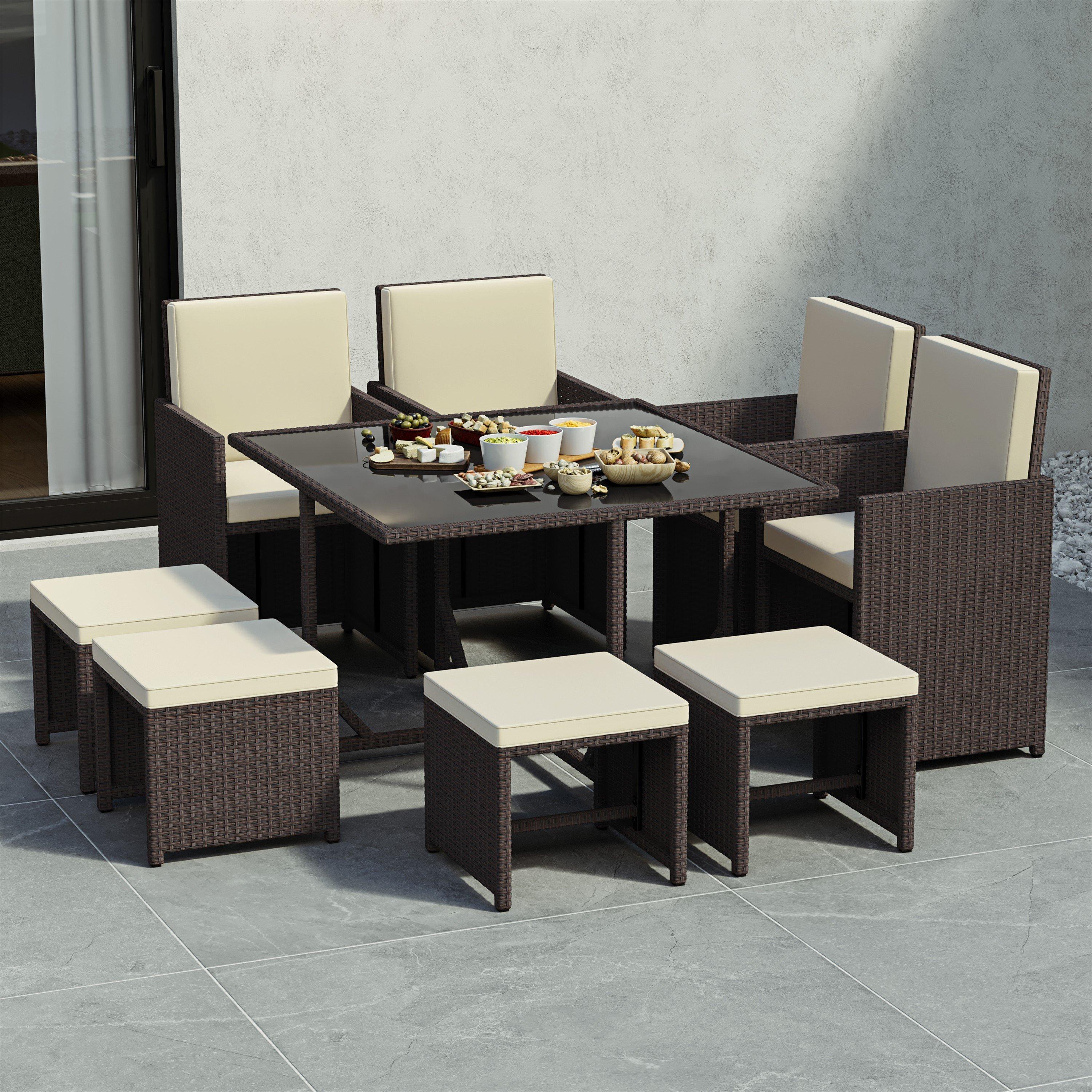 Brown - Lassic - Garden Vida Cuba 8 Seater Rattan Set - 6