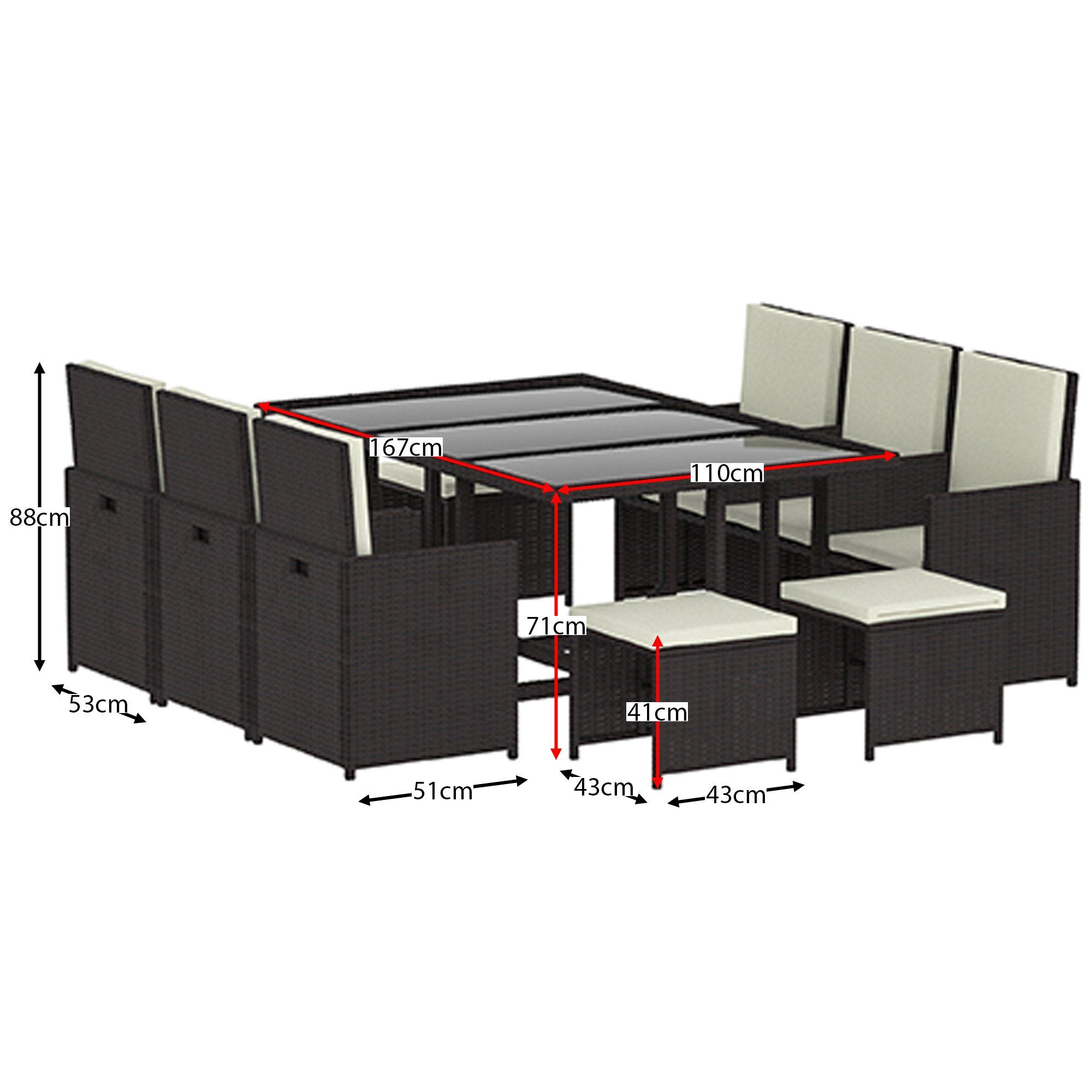 Brown - Lassic - Garden Vida Cuba 10 Seater Rattan Set UKFR - 2