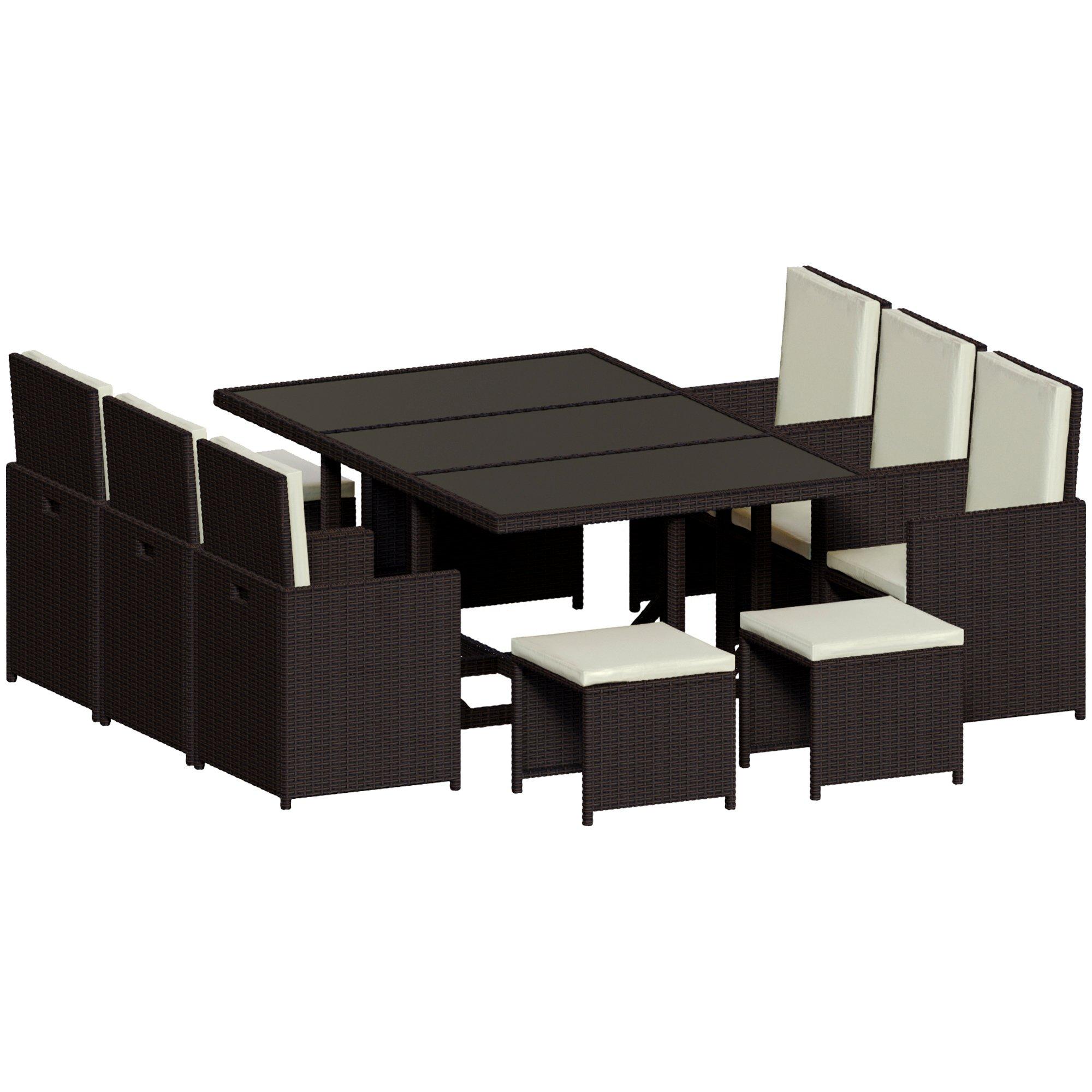 Brown - Lassic - Garden Vida Cuba 10 Seater Rattan Set UKFR - 11