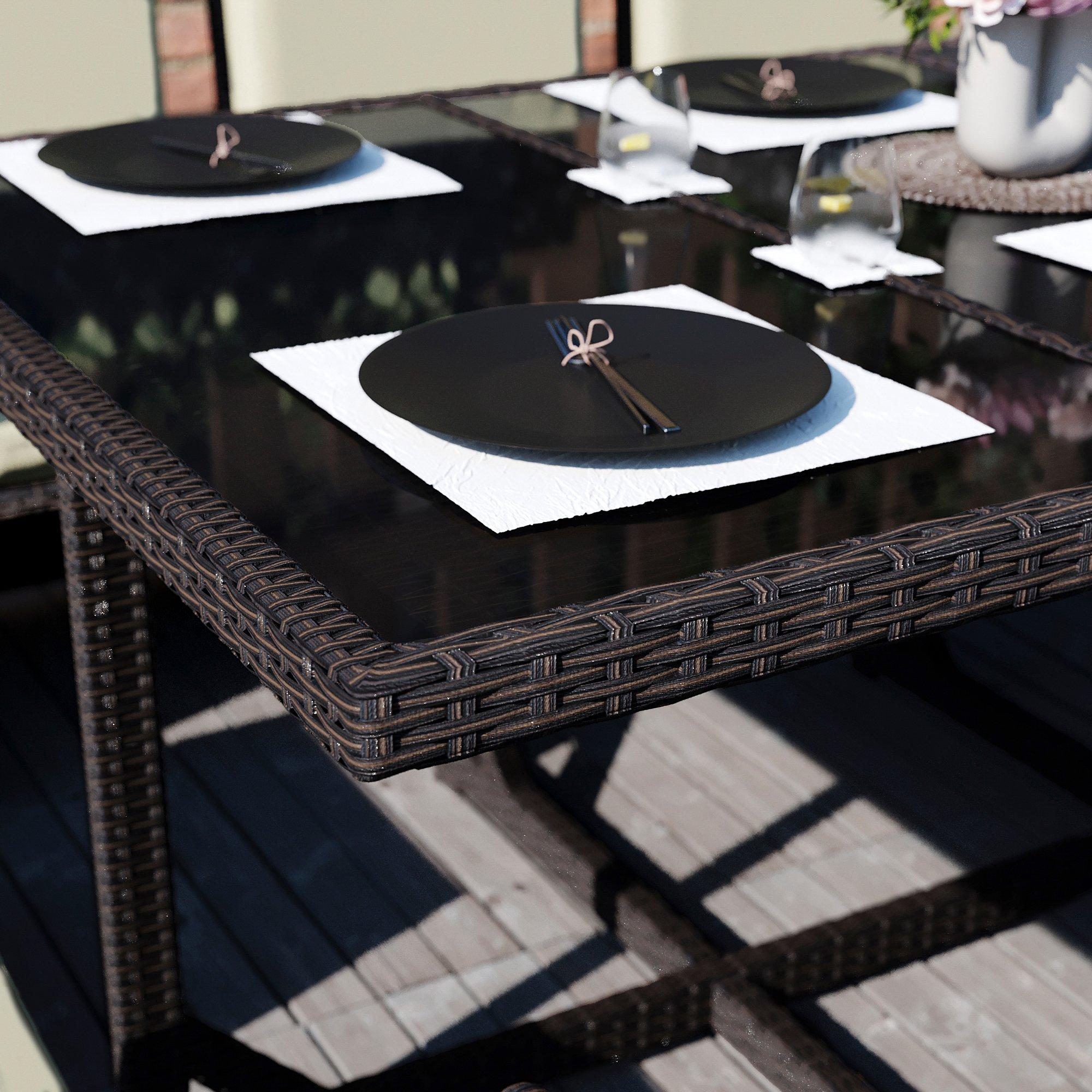 Brown - Lassic - Garden Vida Cuba 10 Seater Rattan Set UKFR - 6