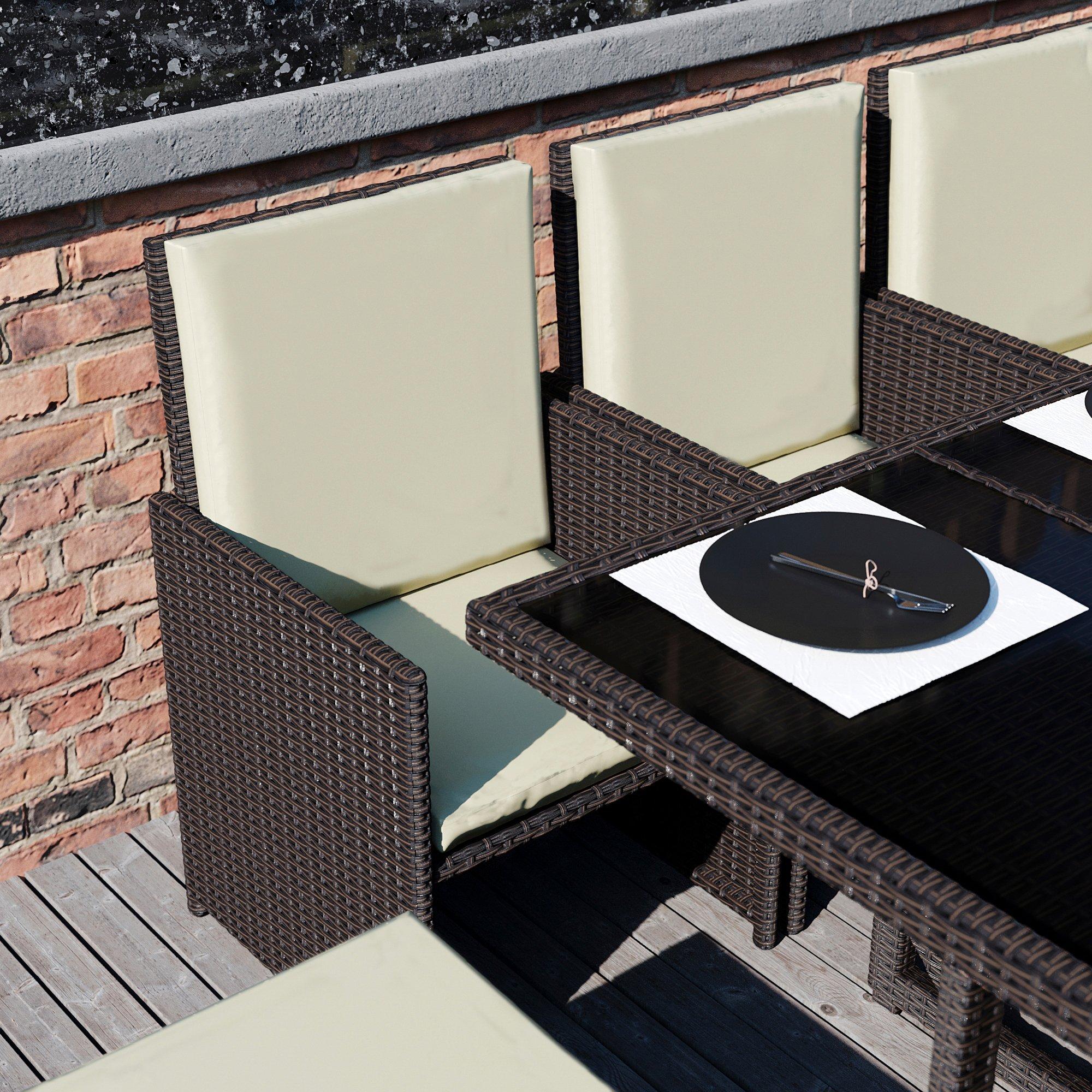 Brown - Lassic - Garden Vida Cuba 10 Seater Rattan Set UKFR - 7