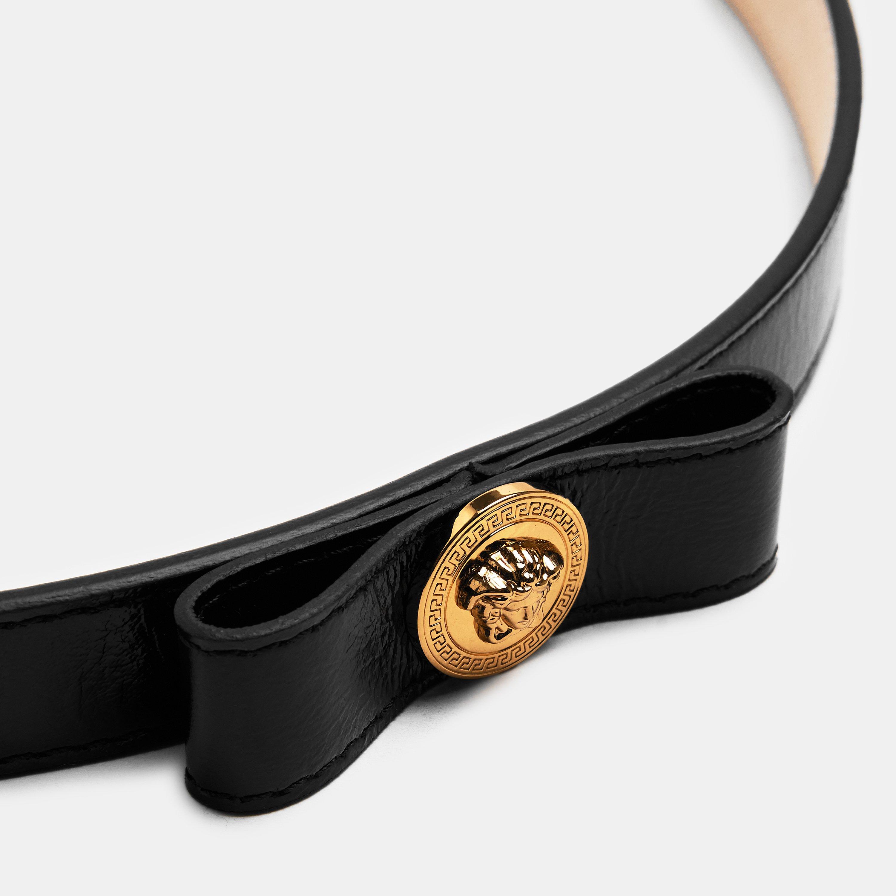 1B00V Black - Versace - Unisex Kids' Logo Leather Belt - 2