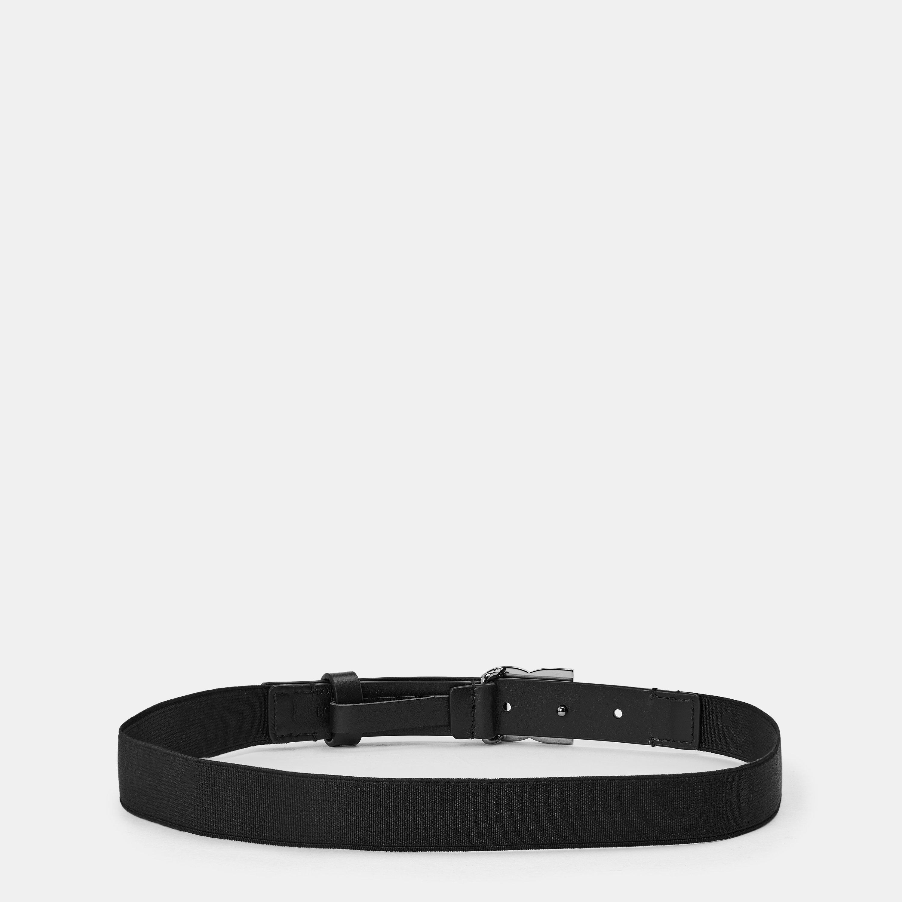 Black 80999 - Dolce and Gabbana - Unisex Kids' DG Logo Leather Belt - 2