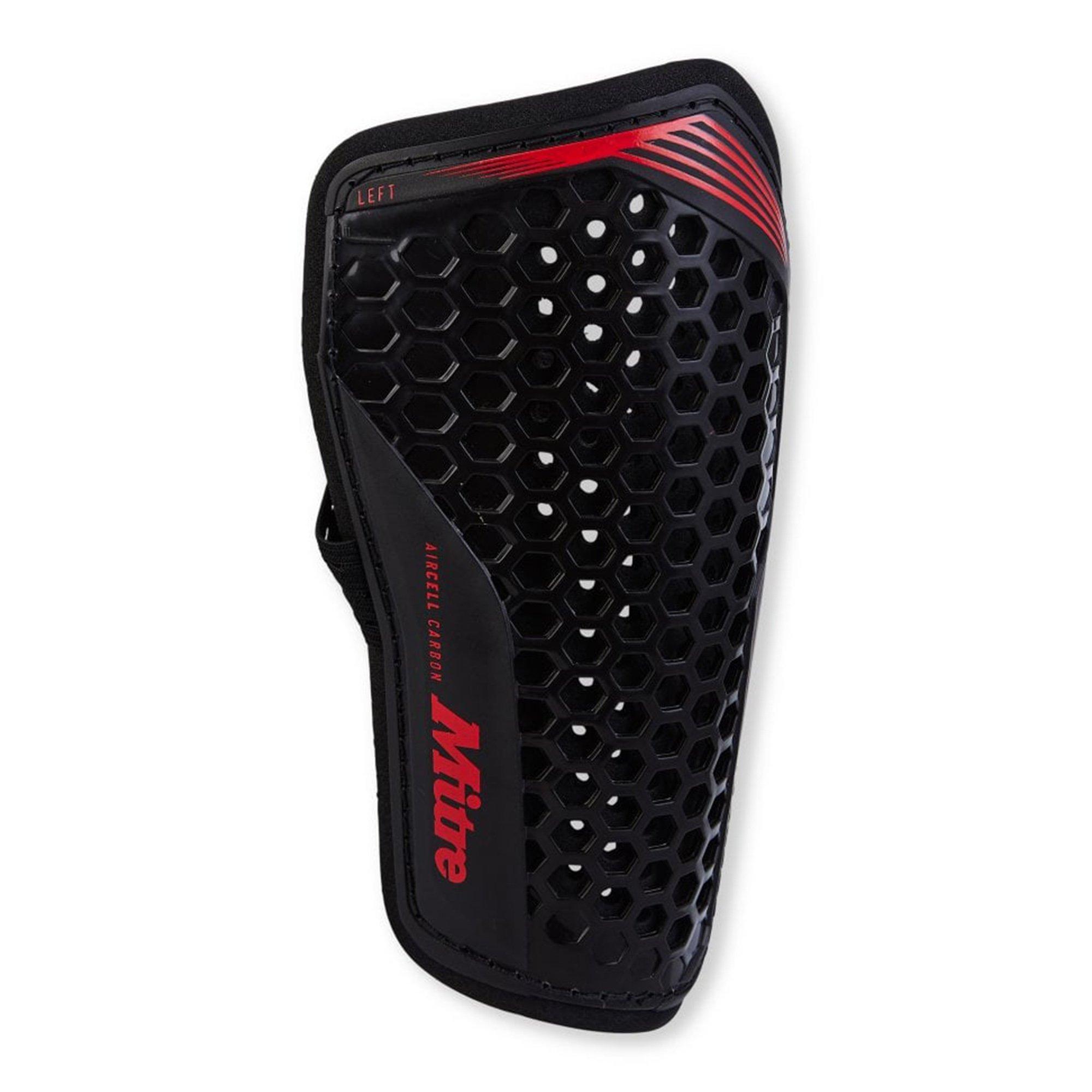 Black/Red - Mitre - Aircell Carbon Slip Shin Guard - 2